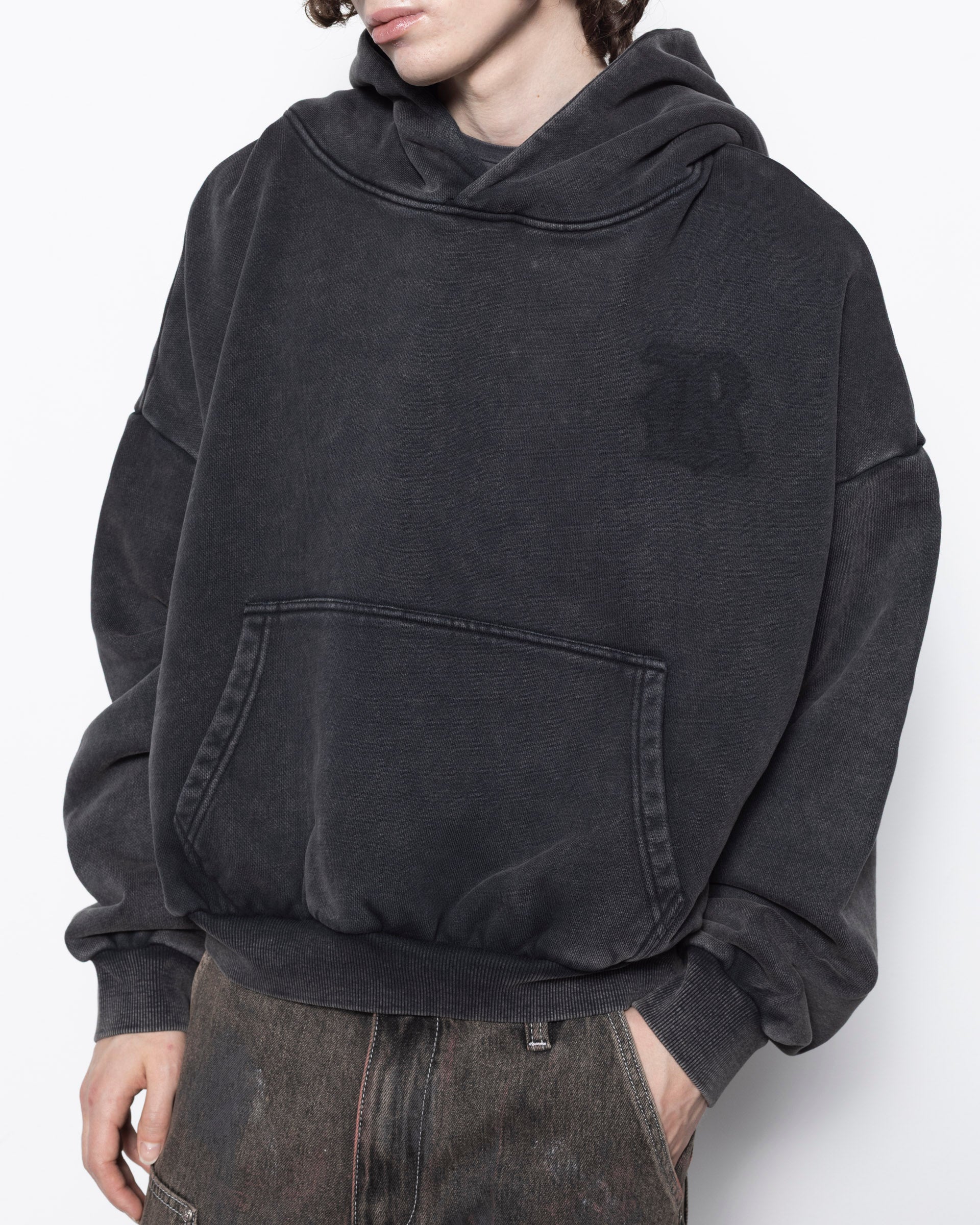 R Club Hoodie in Grey and Black