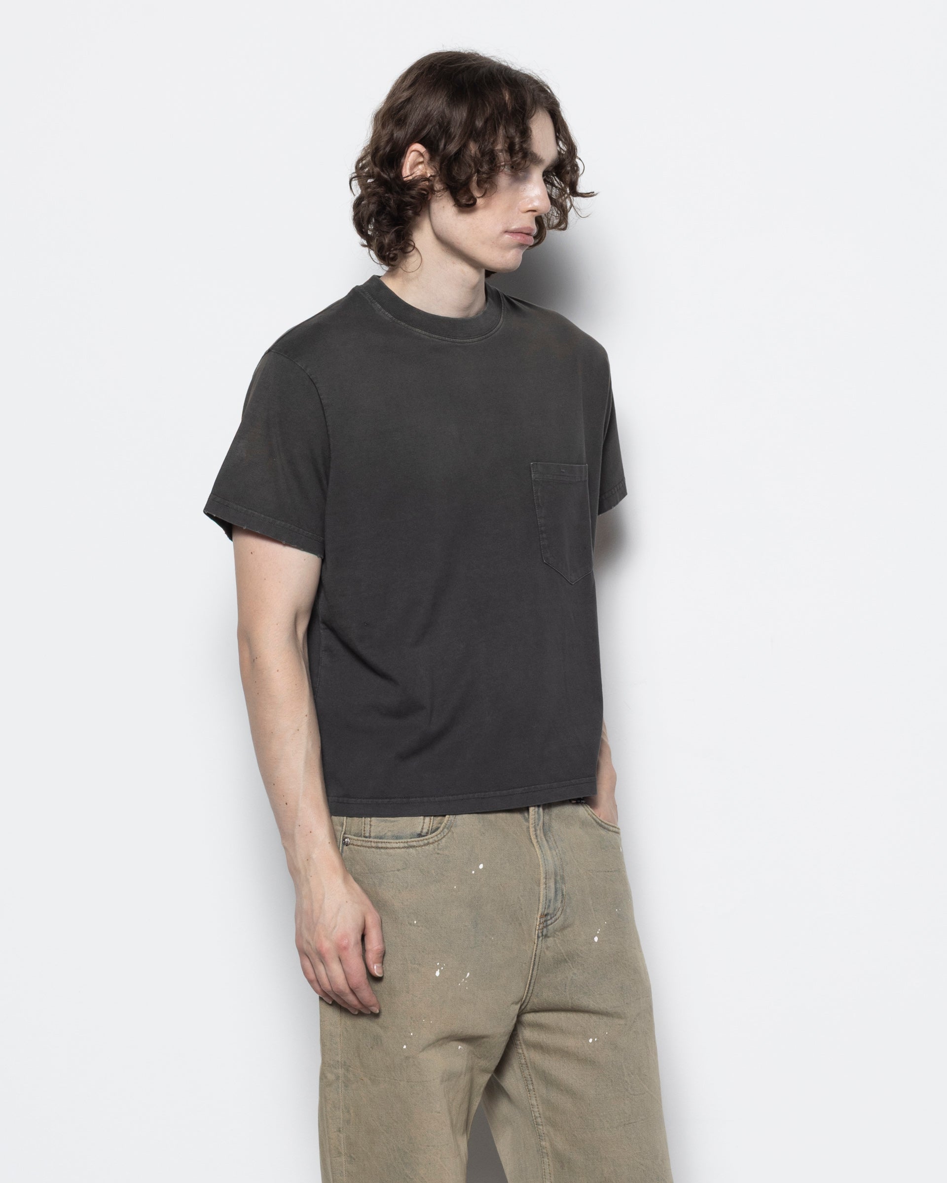 Vintage Pocket Tee in Desert Light Grey