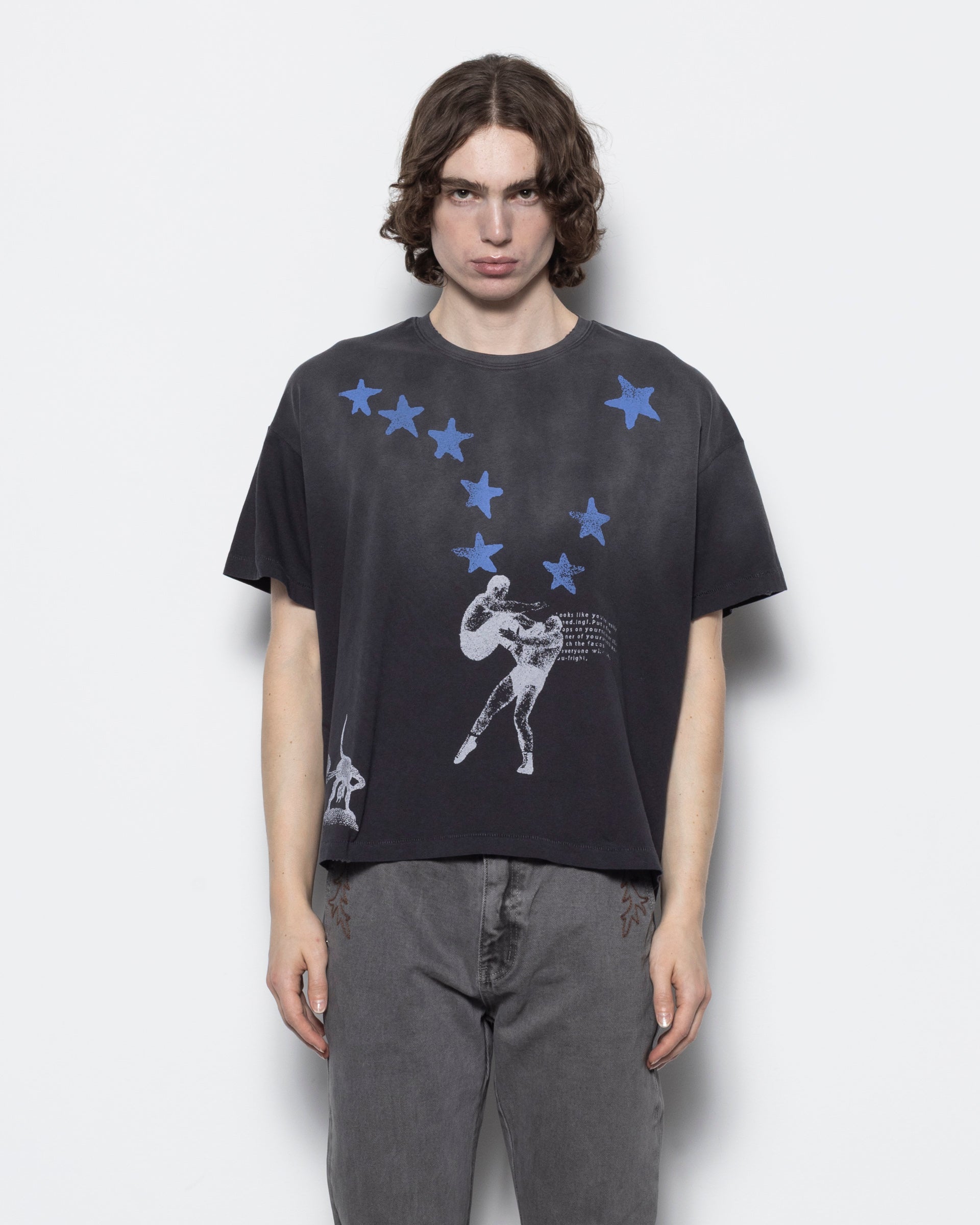 Wrestling Tee in Dark Grey