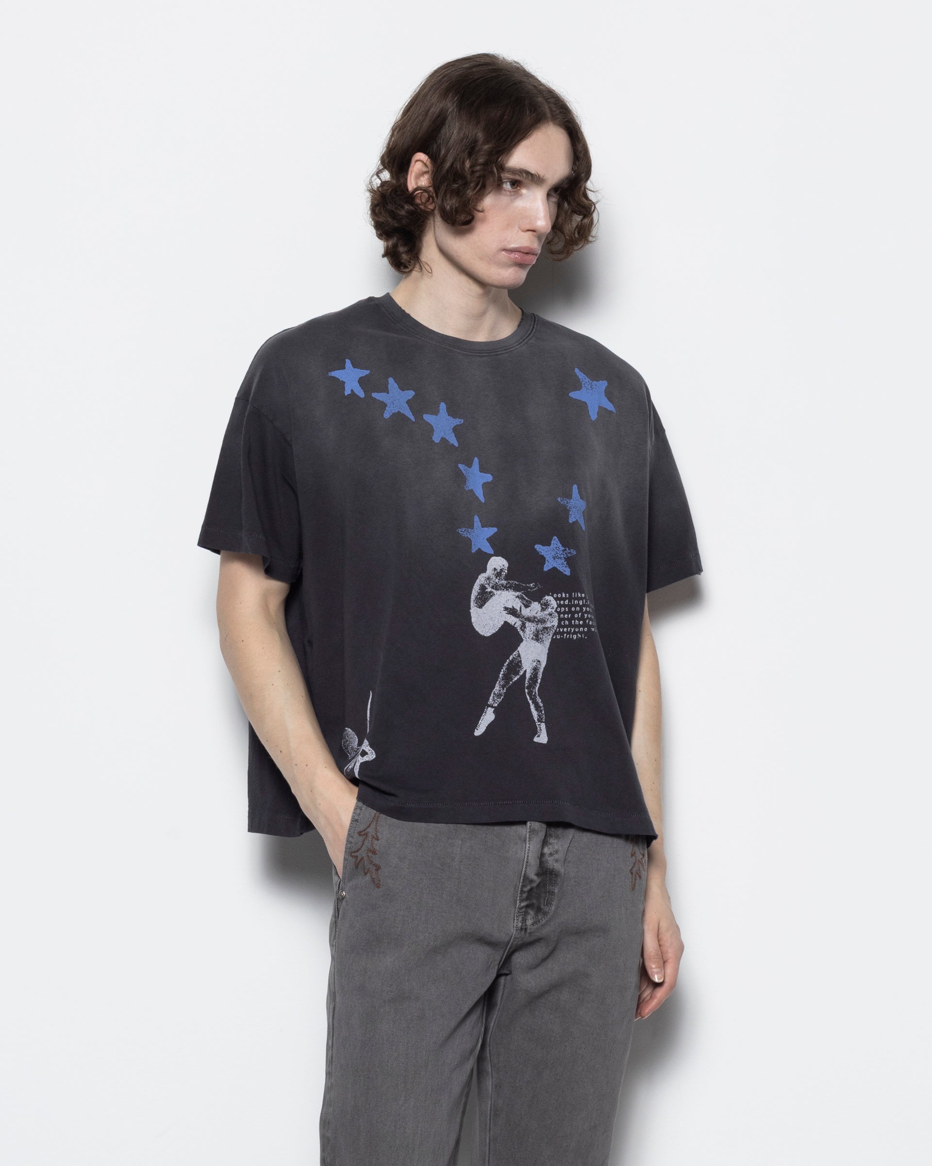 Wrestling Tee in Dark Grey