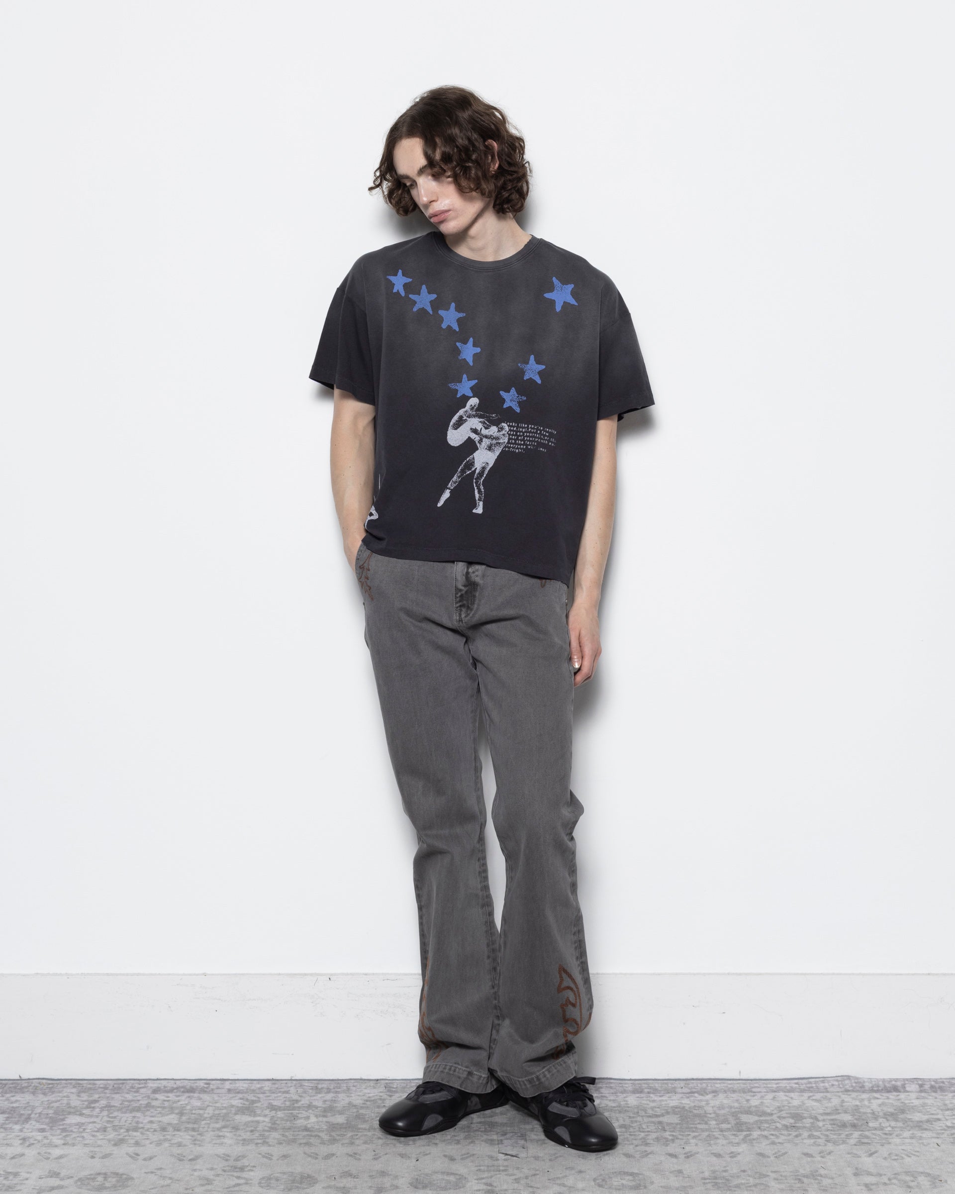 Wrestling Tee in Dark Grey