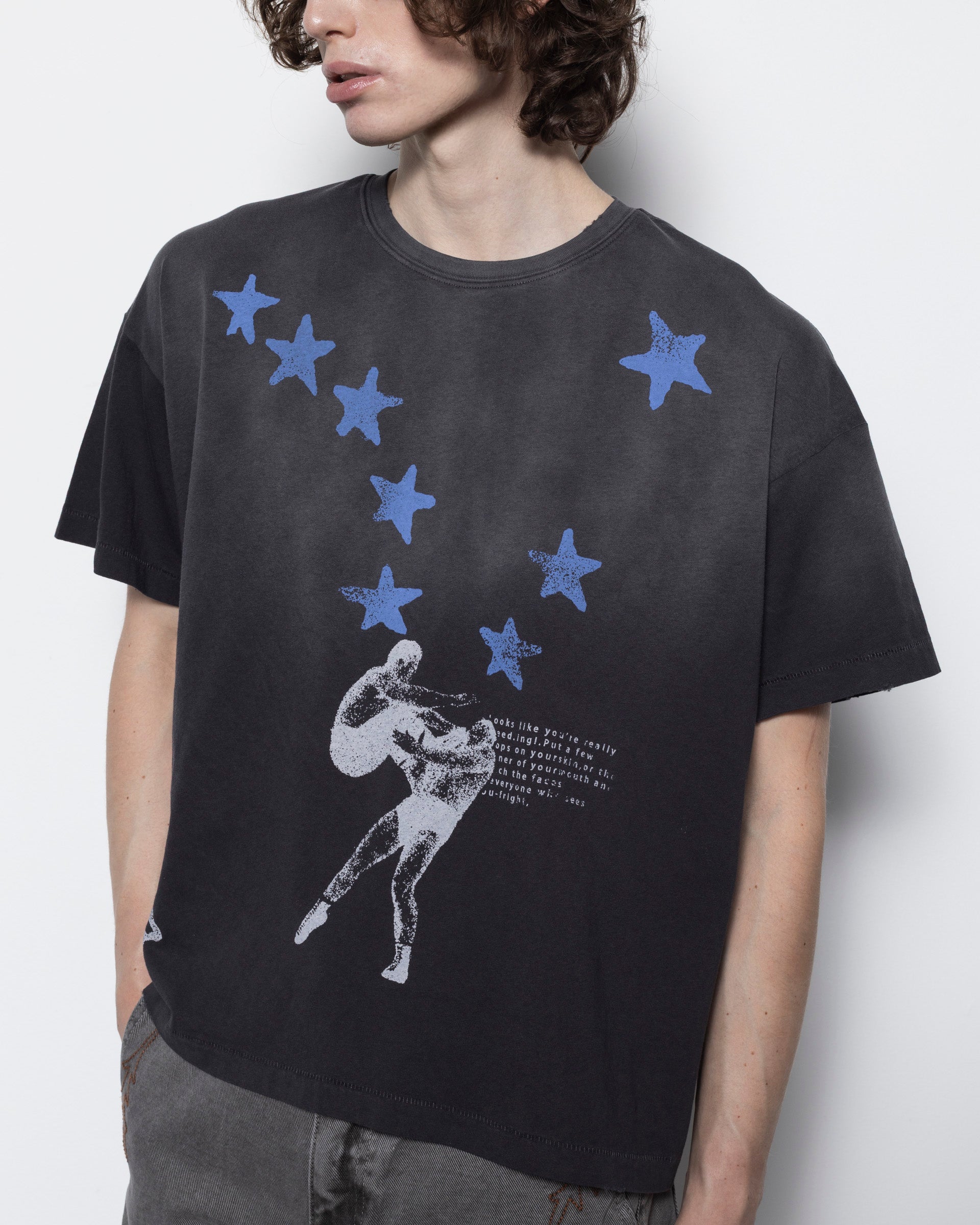 Wrestling Tee in Dark Grey