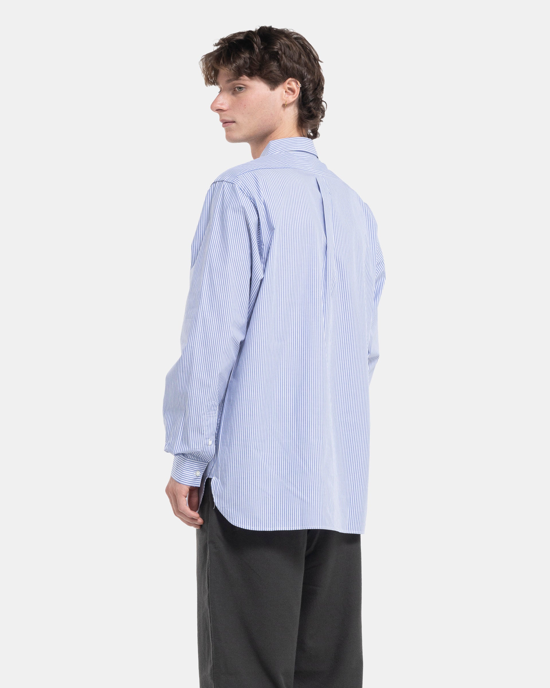 Regular Collar Shirt in Blue Stripe