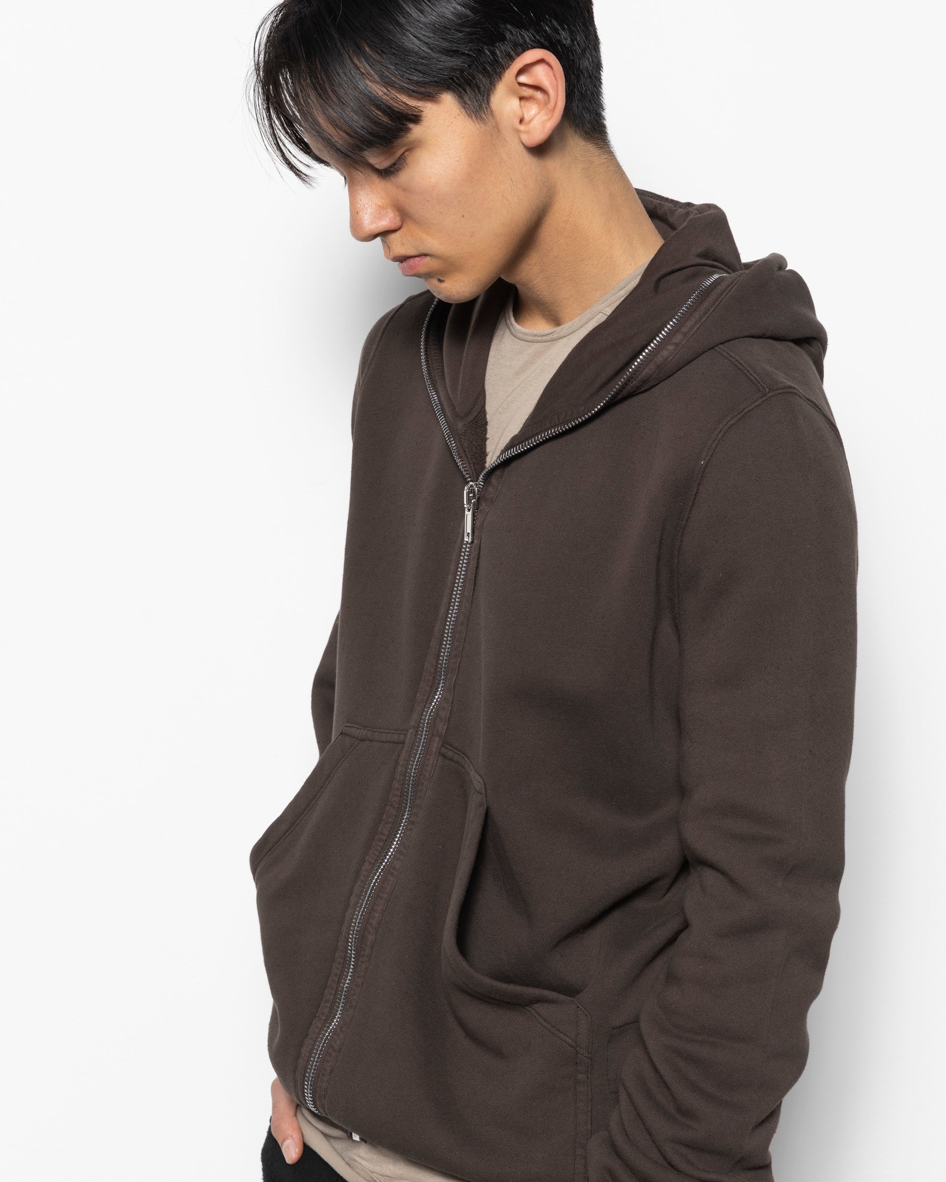 Rick Owens DRKSHW Gimp Zip Hoodie in Dark Dust | RODEN GRAY