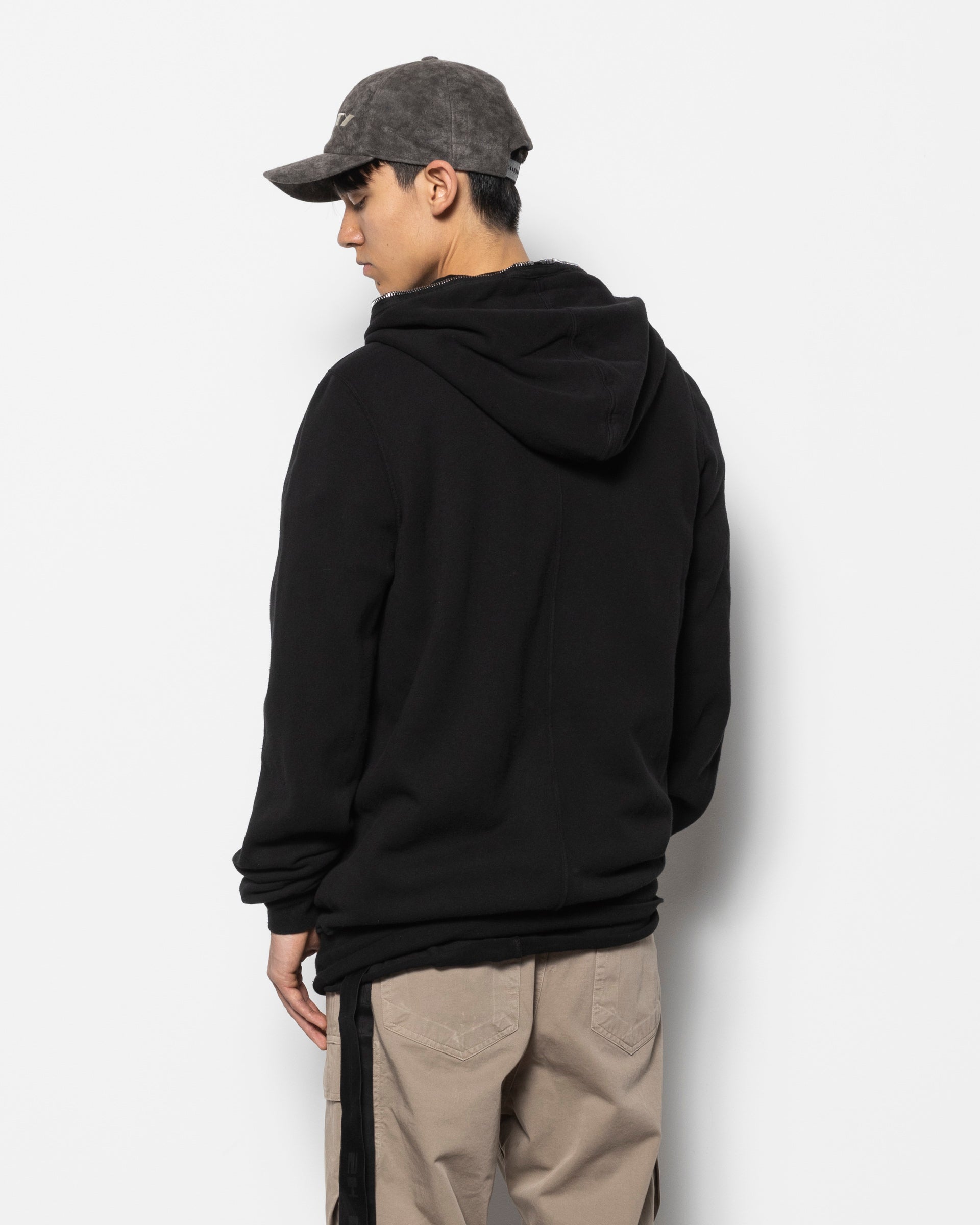 Jumbo Gimp Zip Hoodie in Black