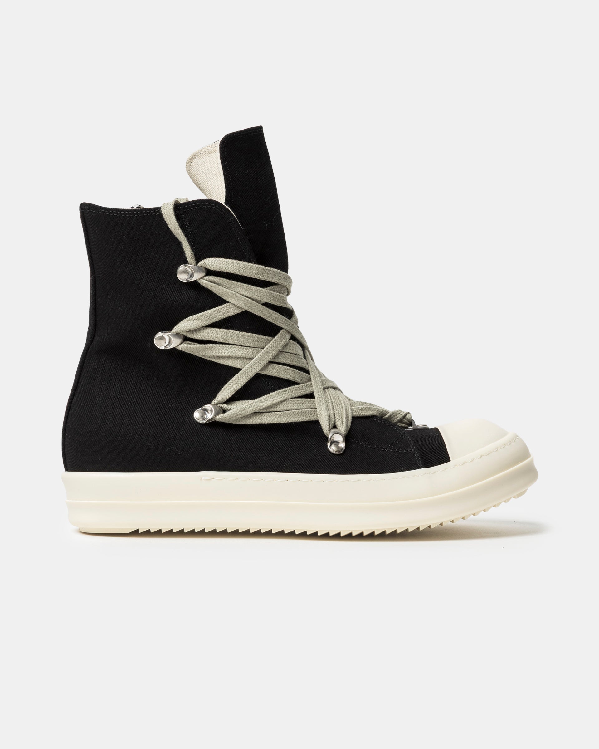 Megalaced High Top Sneakers in Black and Milk