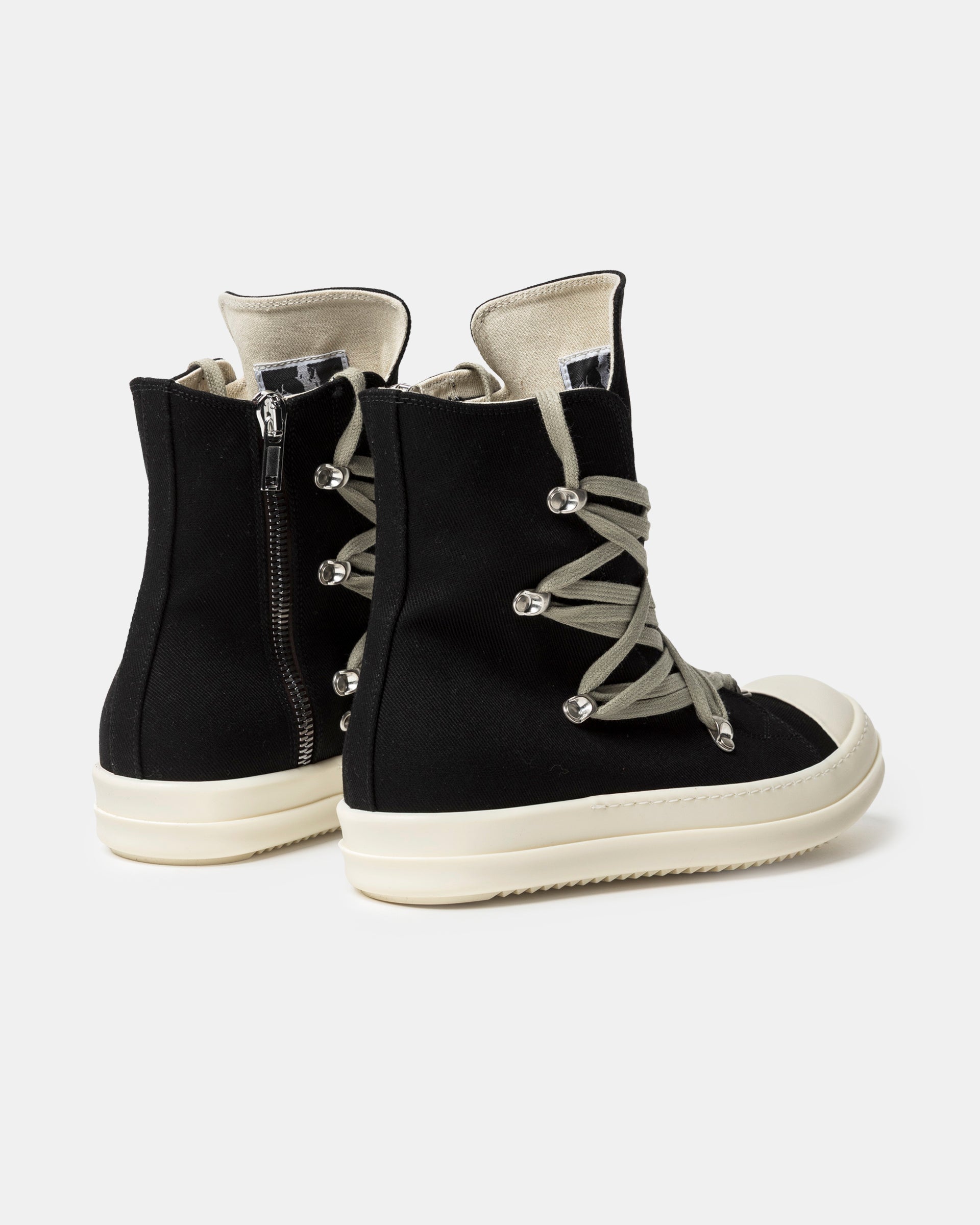 Megalaced High Top Sneakers in Black and Milk