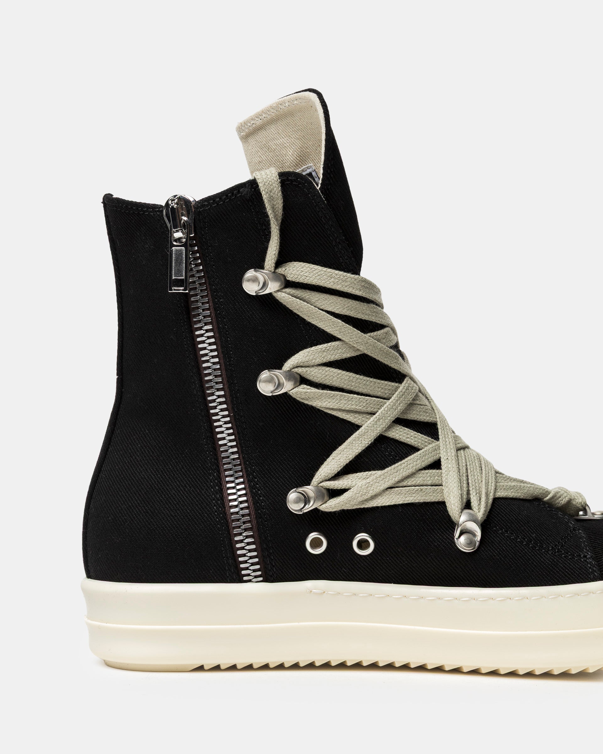 Megalaced High Top Sneakers in Black and Milk
