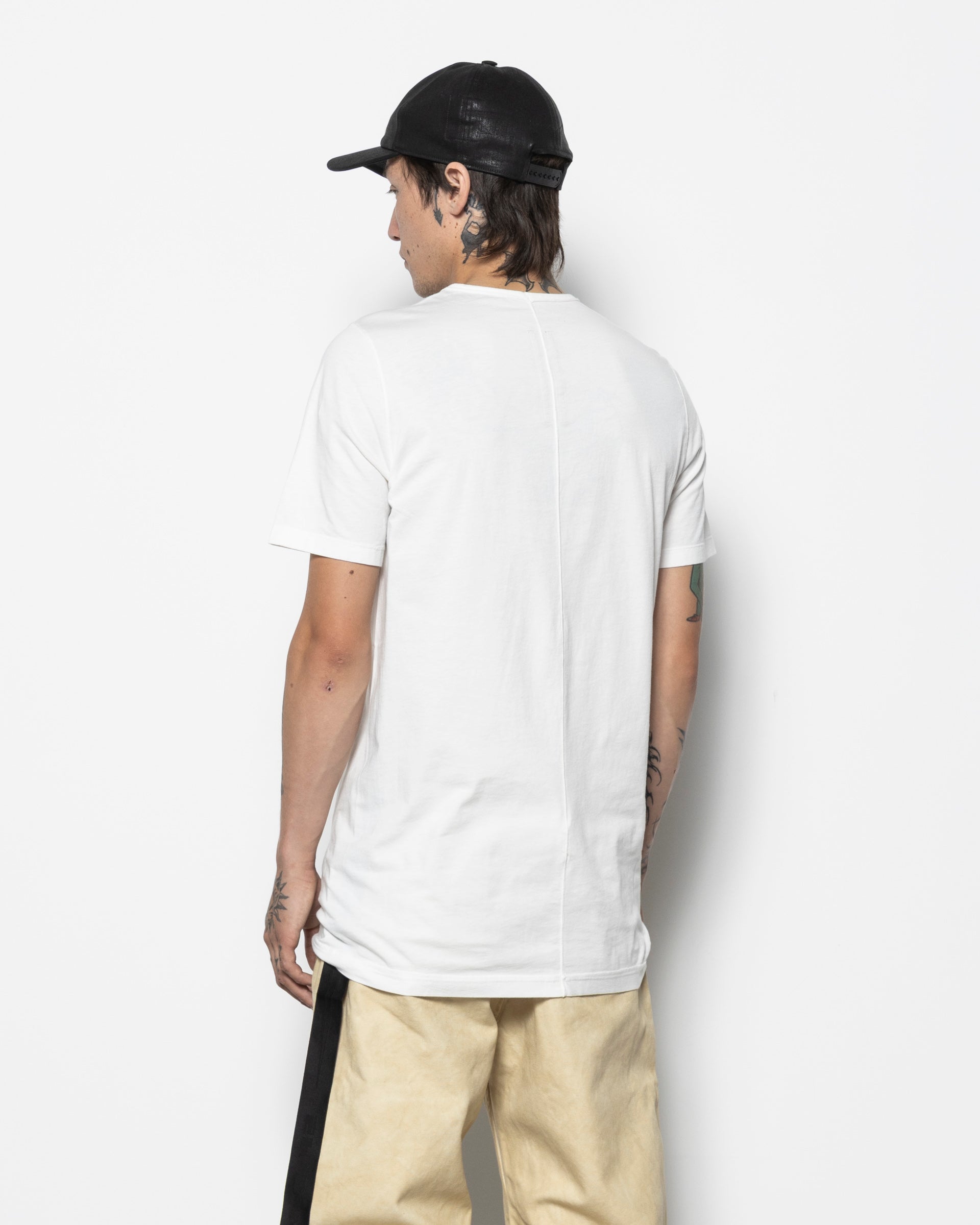 DRKSHDW | POTERVILLE LOGO LEVEL T MILK (RNEP4) 半袖Tシャツ Rick Owens Drkshdw Level T-shirt in Milk/Black | RODEN GRAY