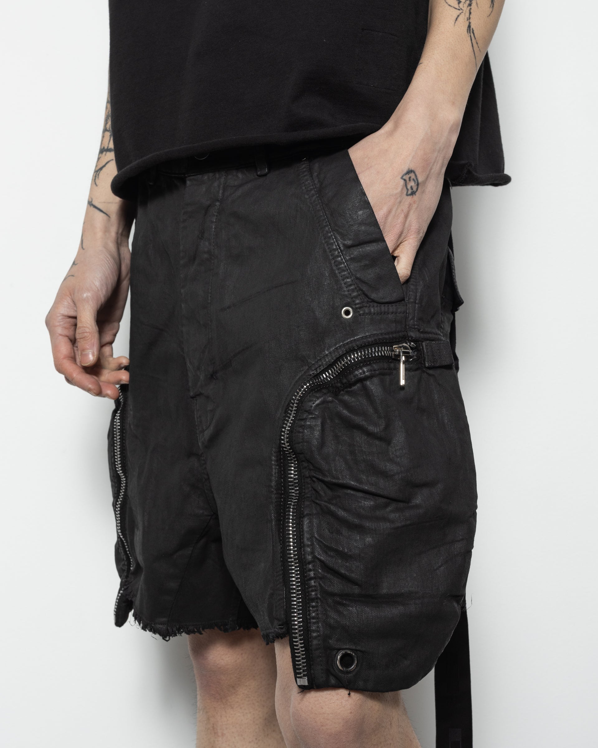 Rick Owens DRKSHDW Bauhaus Shorts in Black | RODEN GRAY