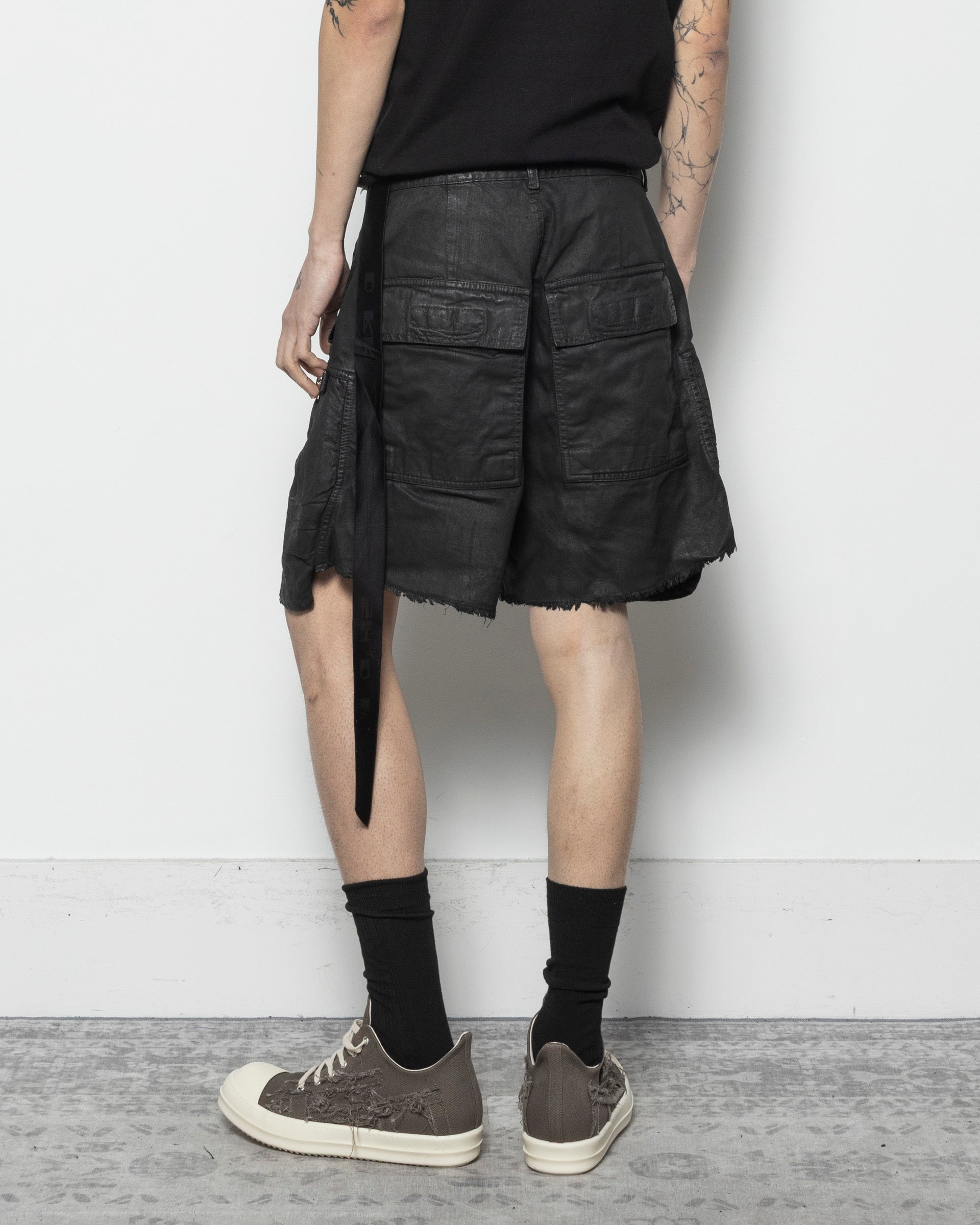 Rick Owens DRKSHDW Bauhaus Shorts in Black | RODEN GRAY