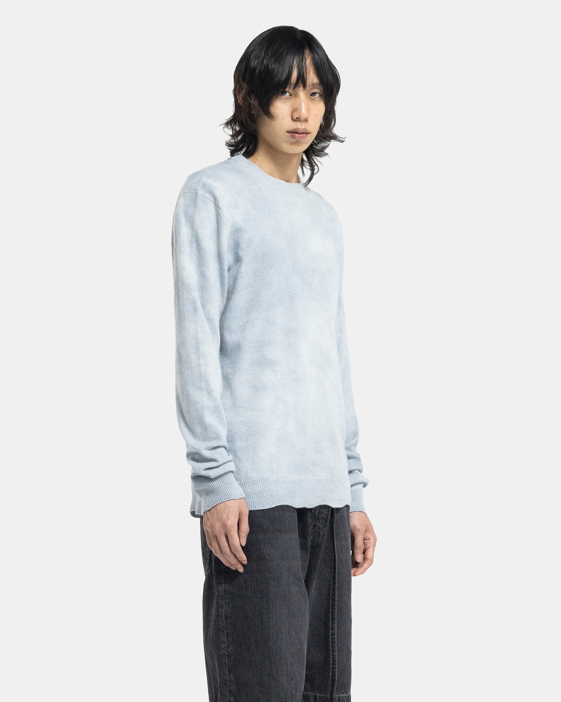 Crew Neck Jumper in Dusty Blue