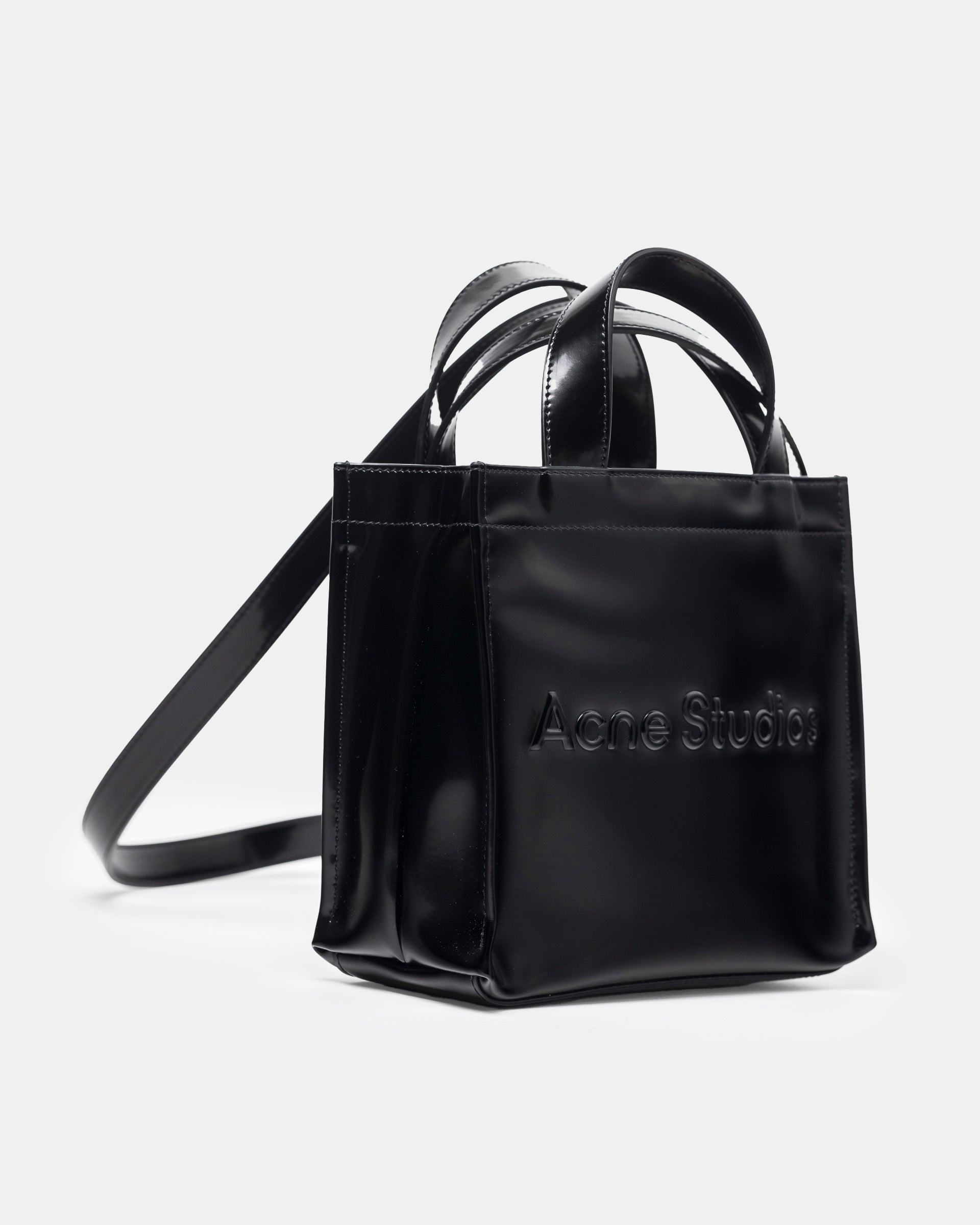 Logo Mini Shoulder Tote in Black