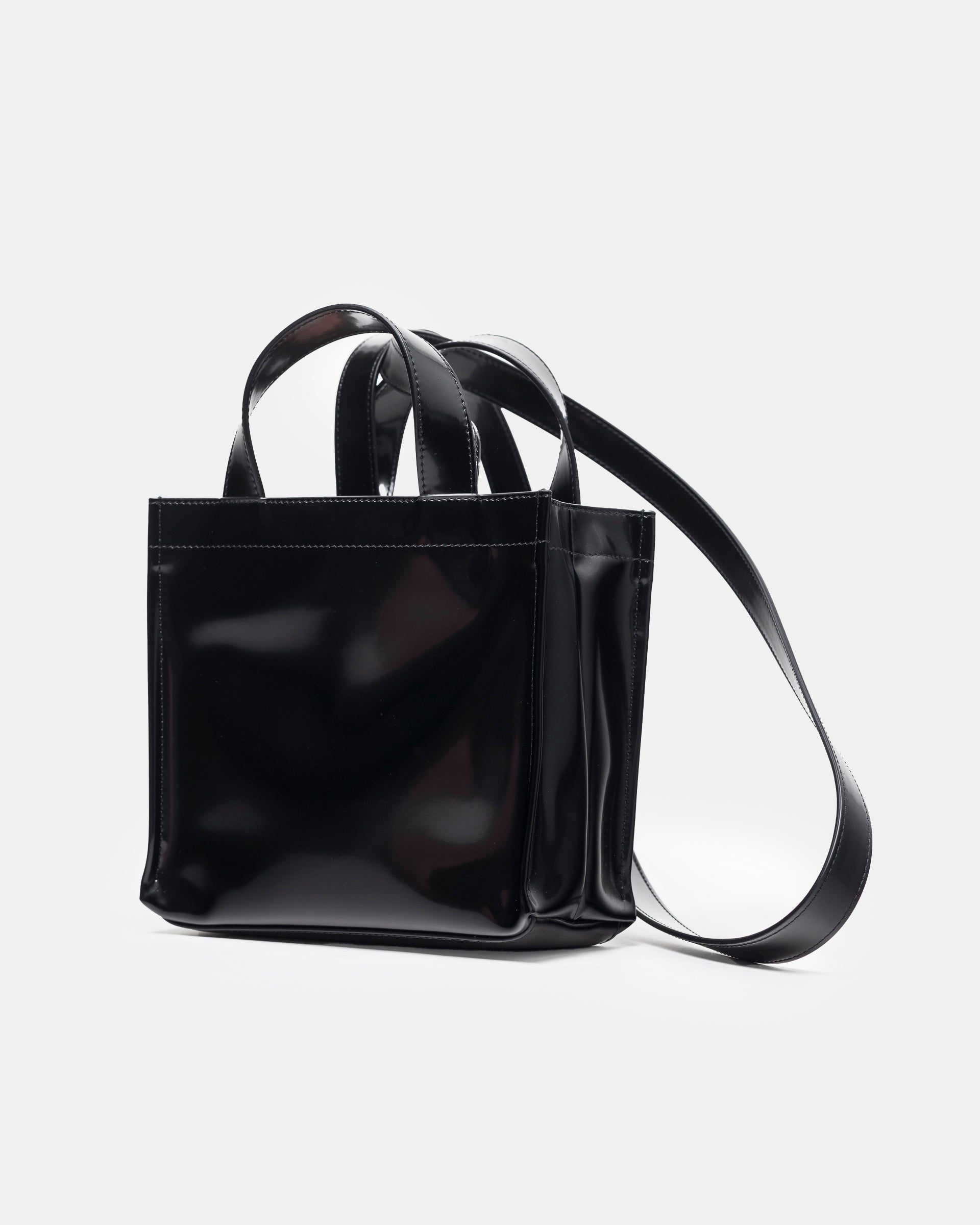 Logo Mini Shoulder Tote in Black