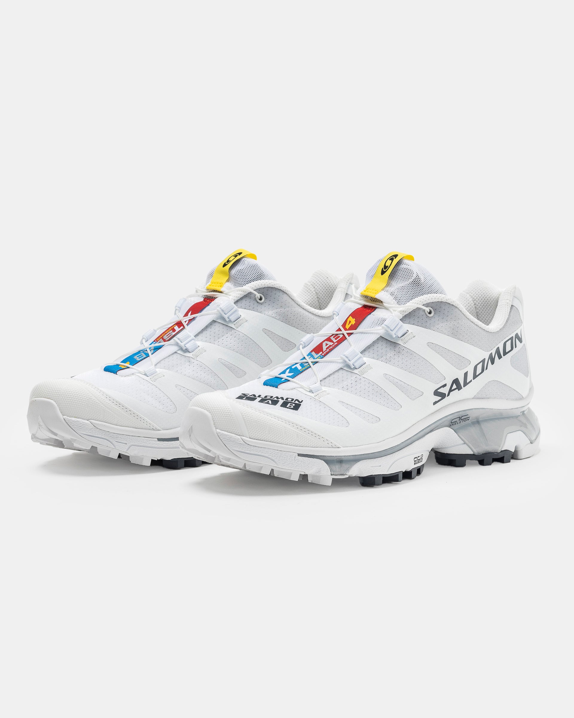 Salomon XT-4 OG in White, Ebony, and Lunar Rock on the white background.