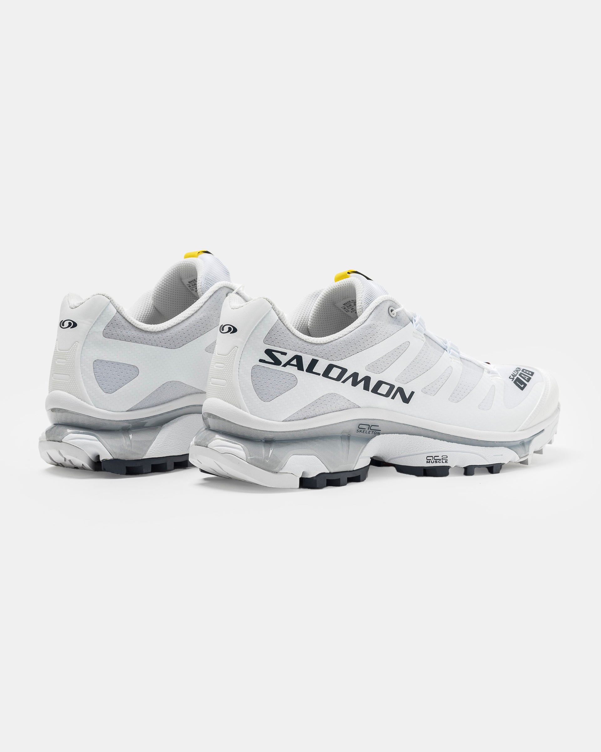 Salomon XT-4 OG in White, Ebony, and Lunar Rock on the white background.