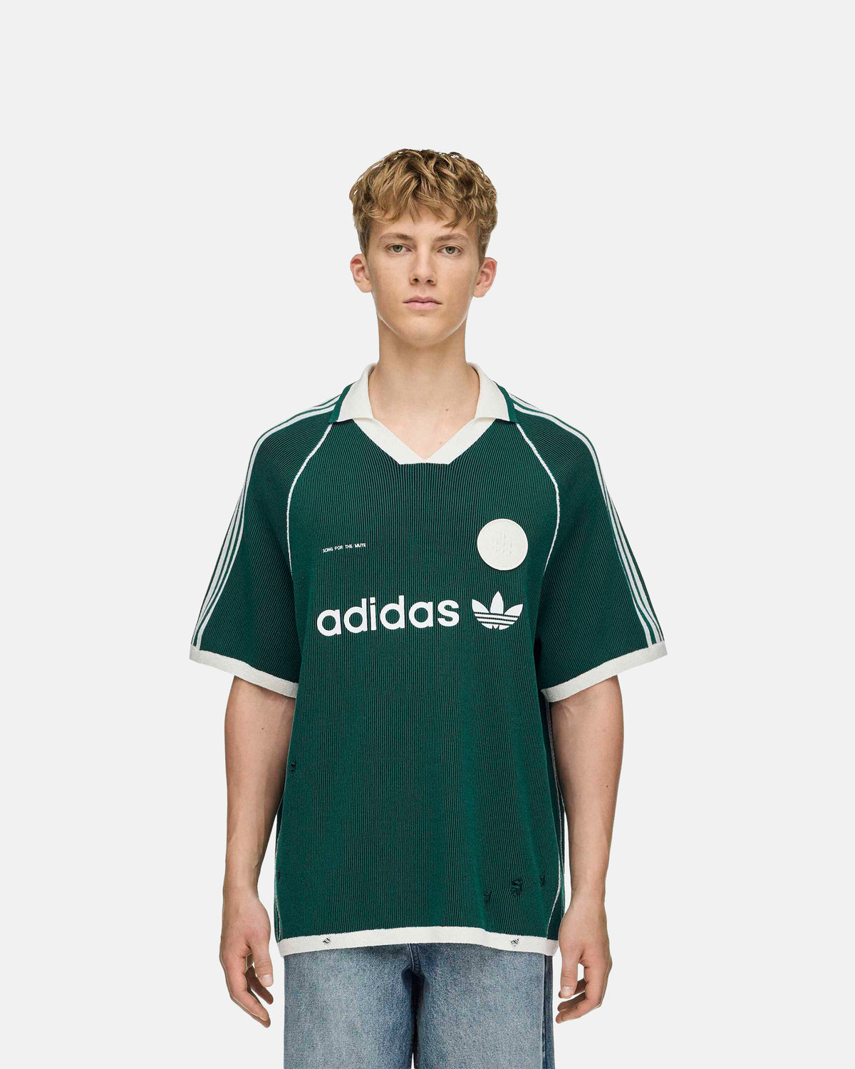 Adi008 Polo Sweater in Collegiate Green