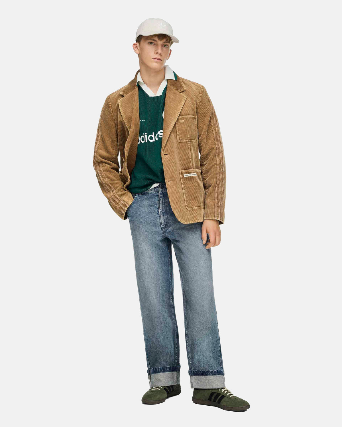 Adi008 Polo Sweater in Collegiate Green