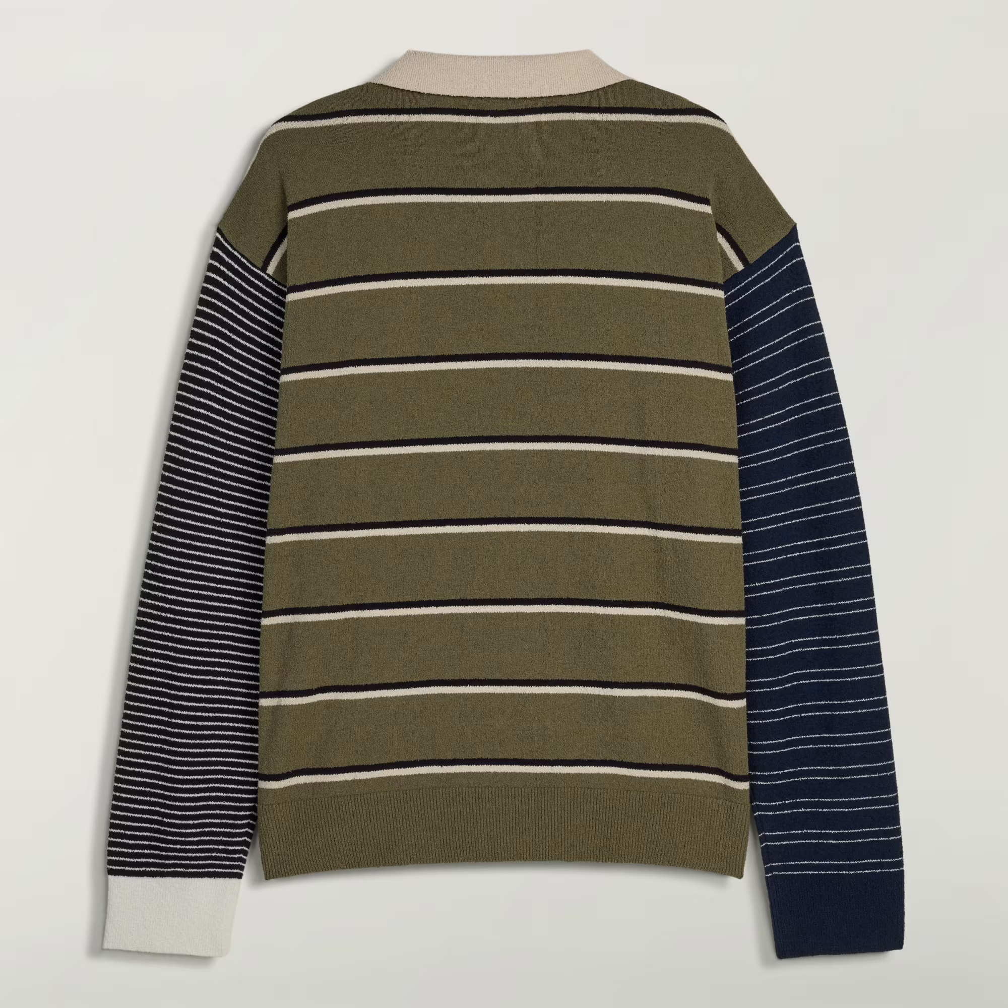 SFTM 007 Long Sleeve Polo in Grey Multi