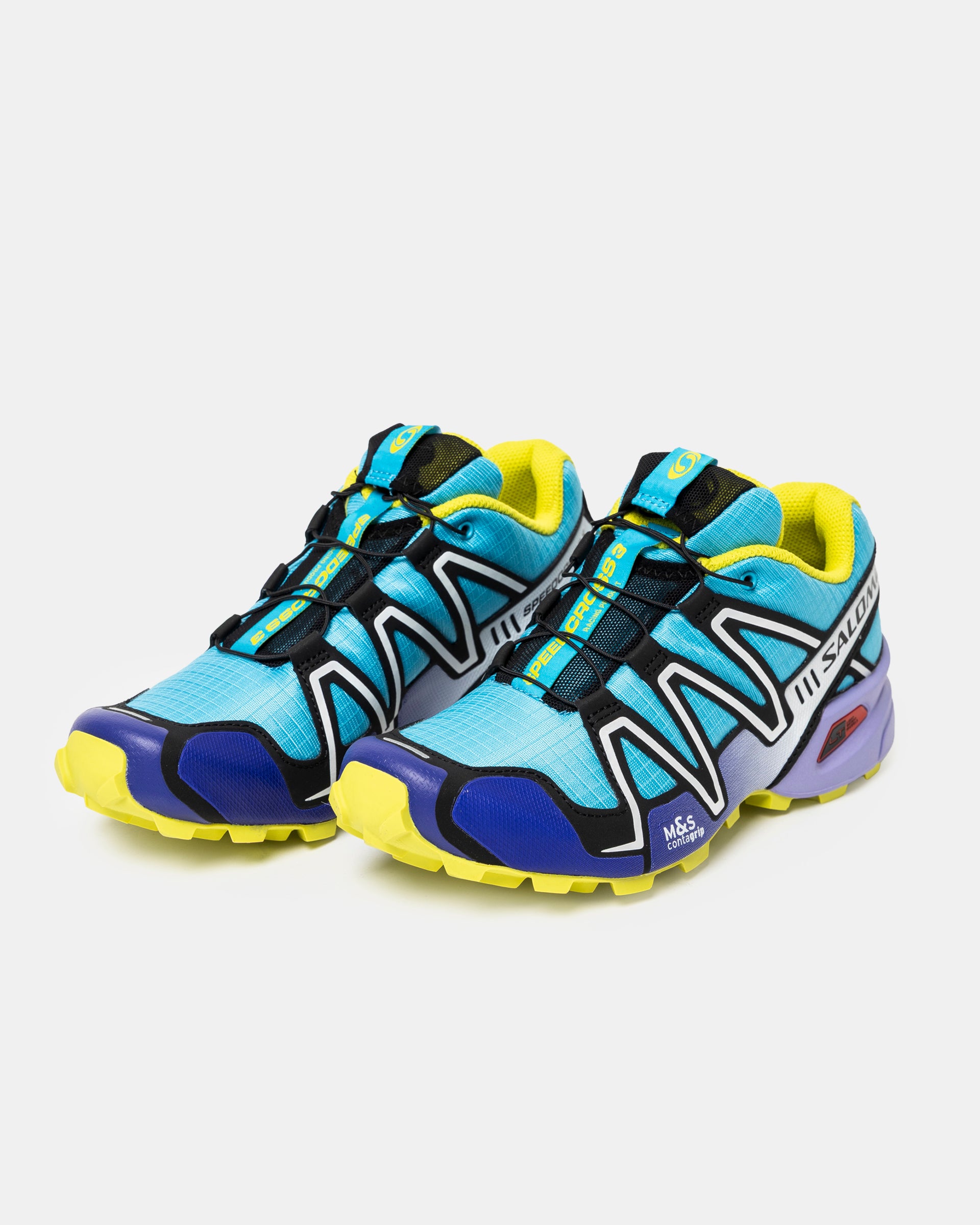 Salomon SPEEDCROSS 3 in Aquarius, White, and Liberty | RODEN GRAY