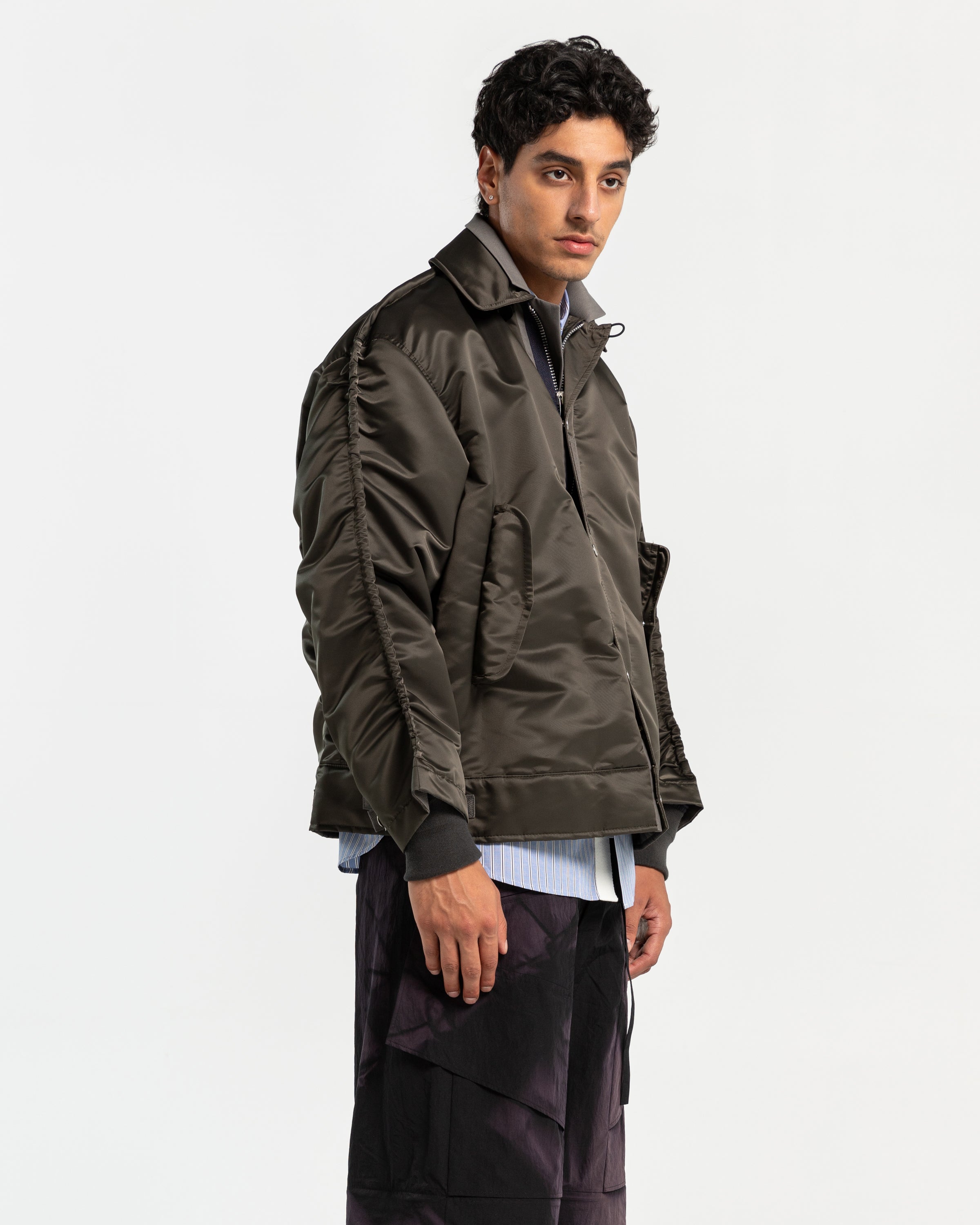 Nylon Twill Blouson in Khaki