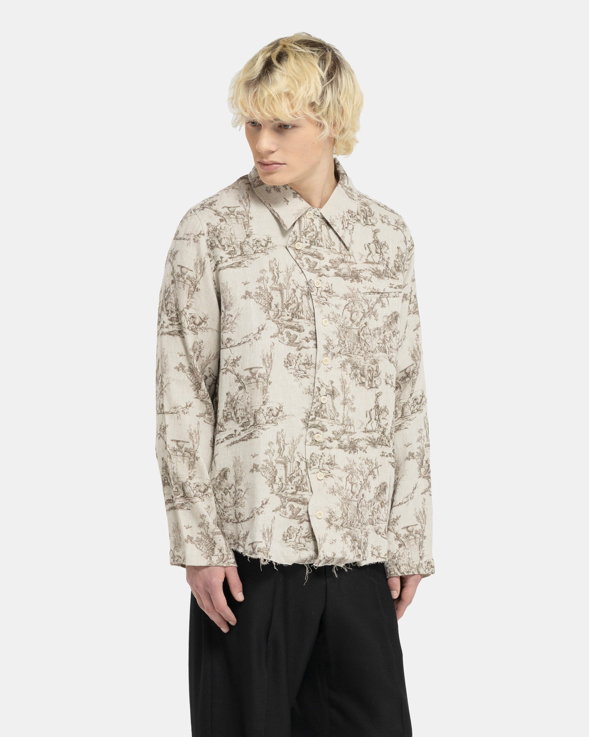 Seasonal Print Long Sleeve in Beige