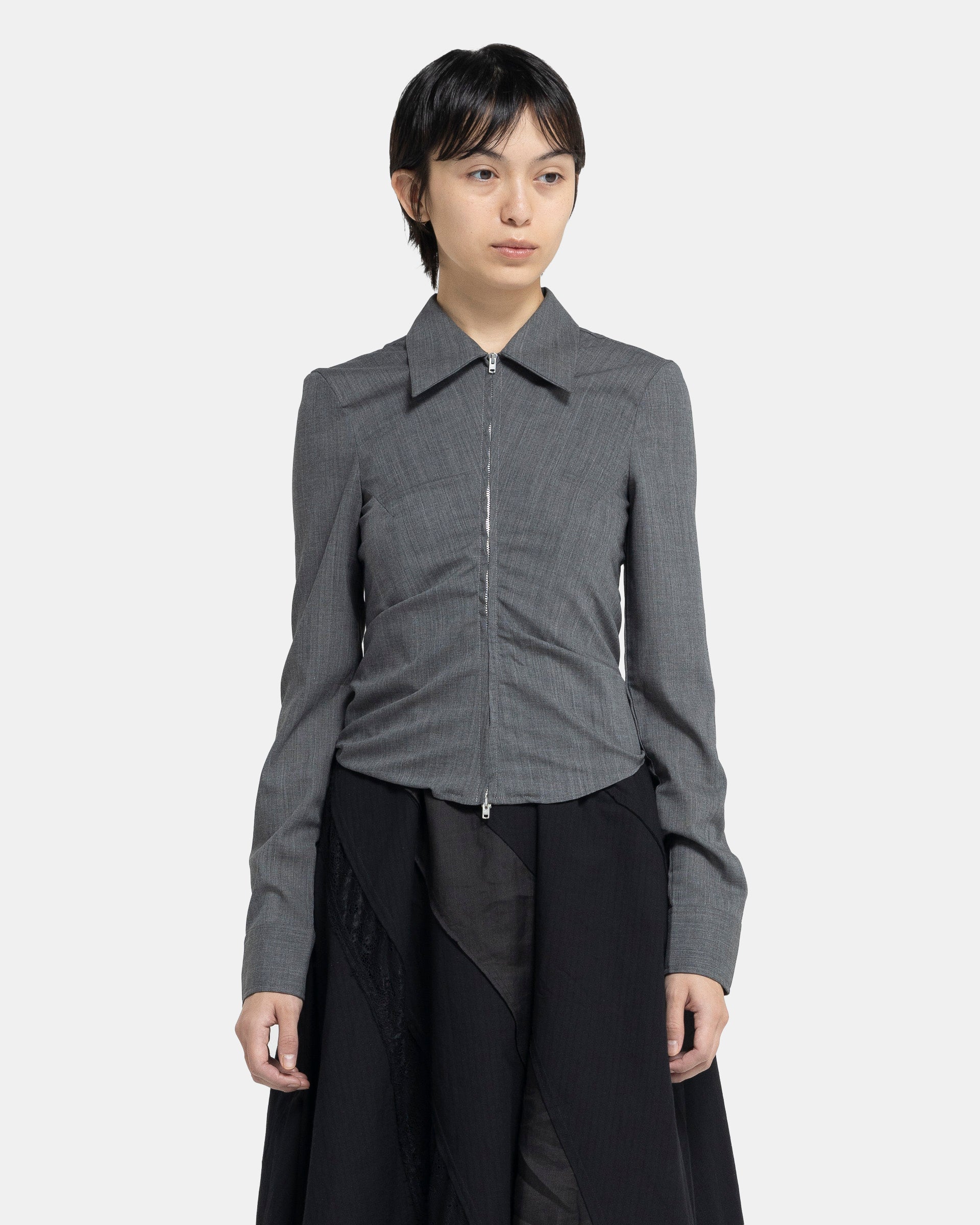 Slim Zip Shirt Anthracite