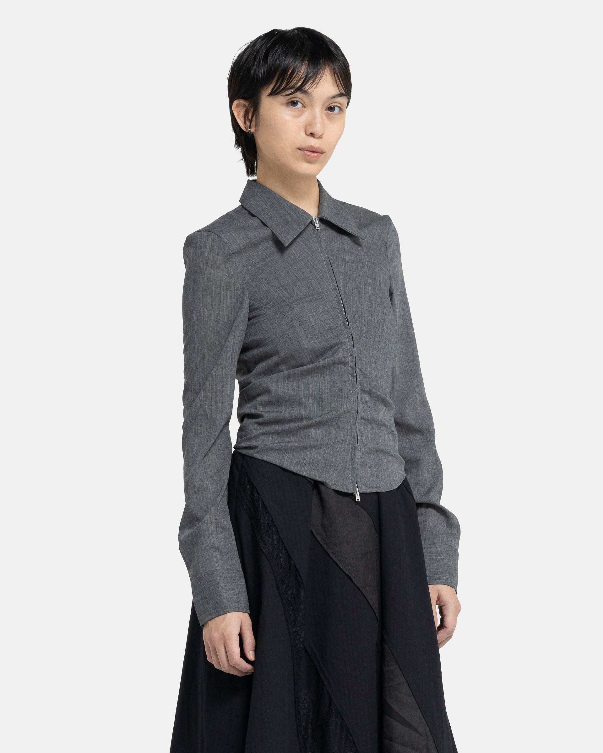 Slim Zip Shirt Anthracite