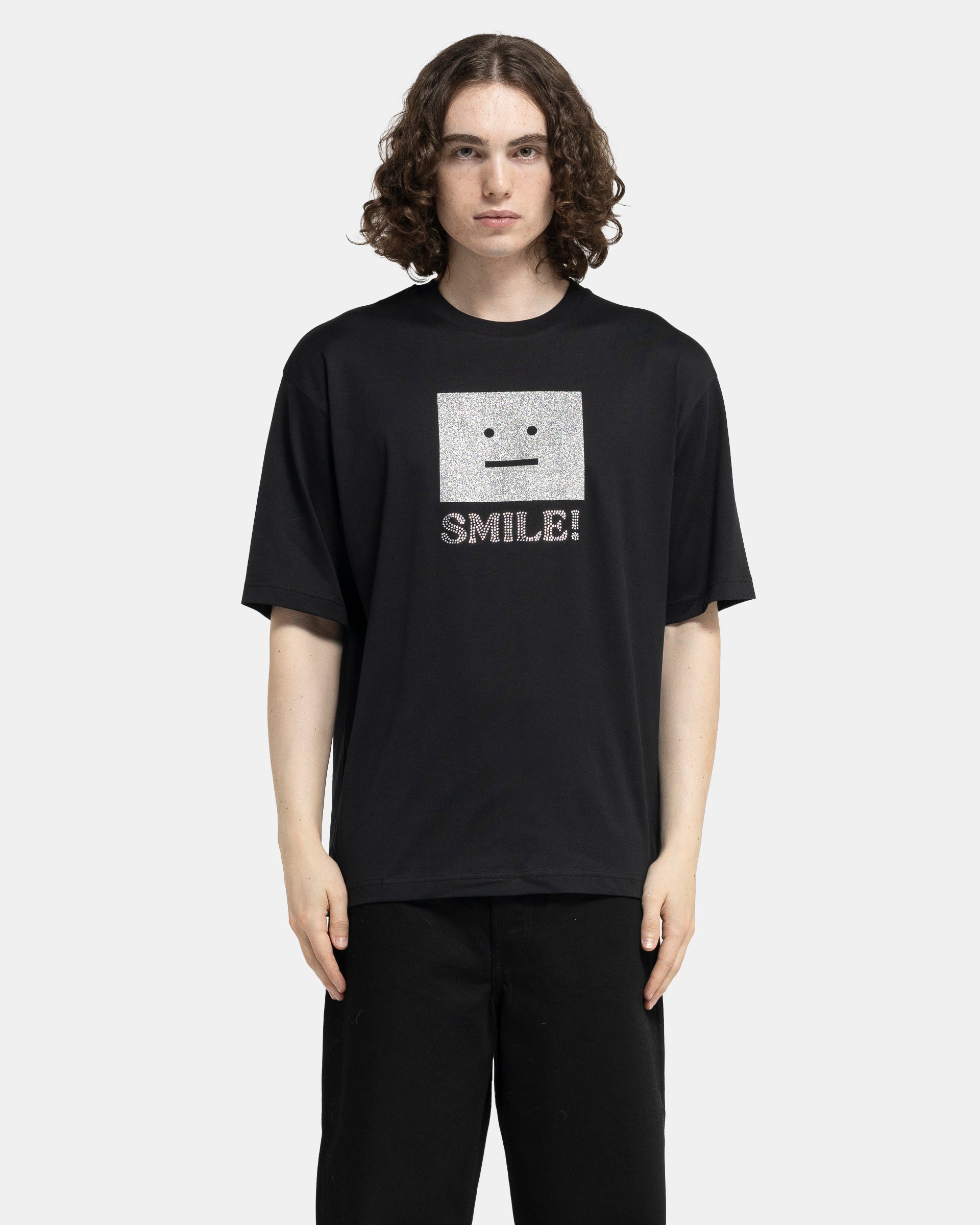 Smile Face Logo T-Shirt in Black