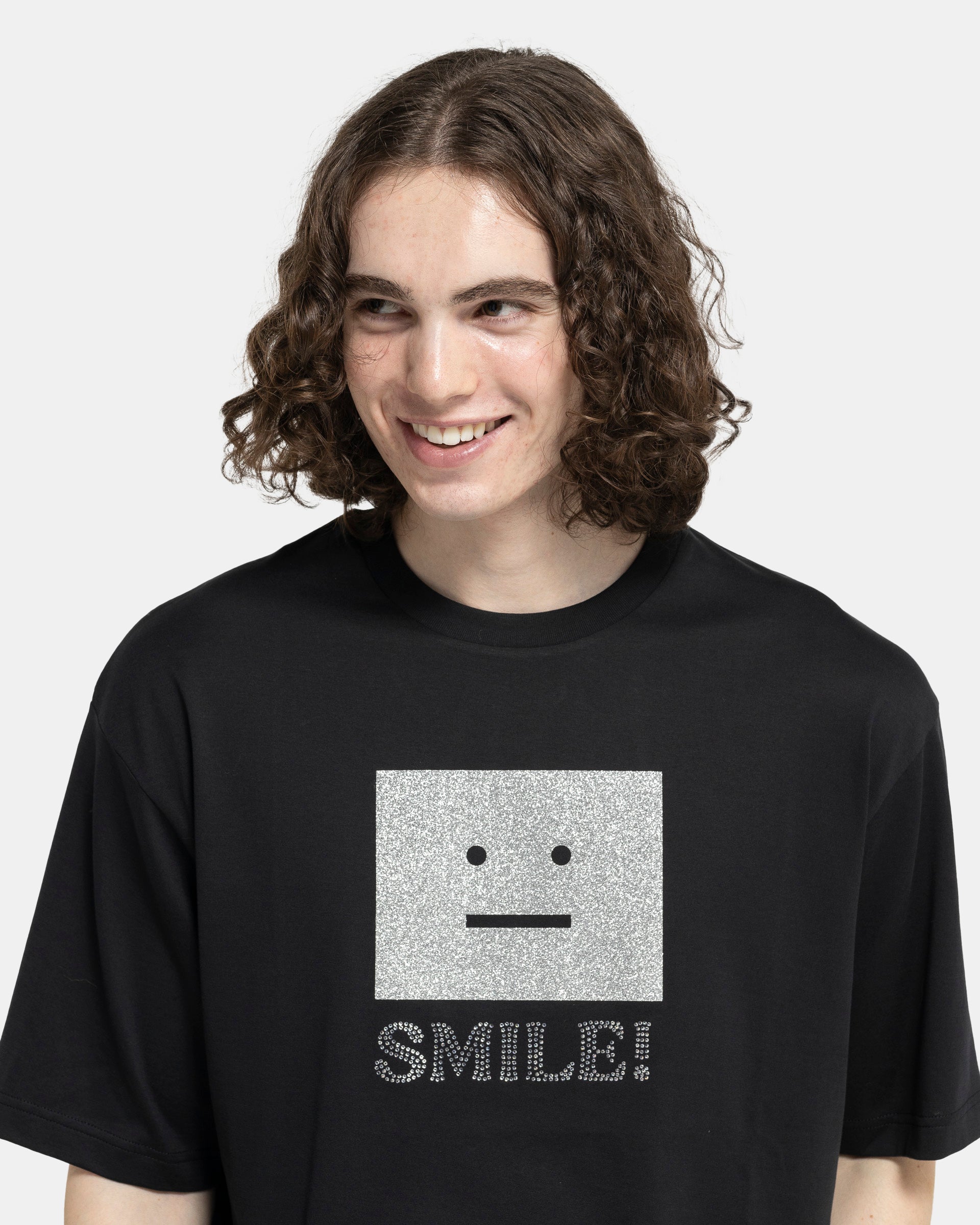 Smile Face Logo T-Shirt in Black