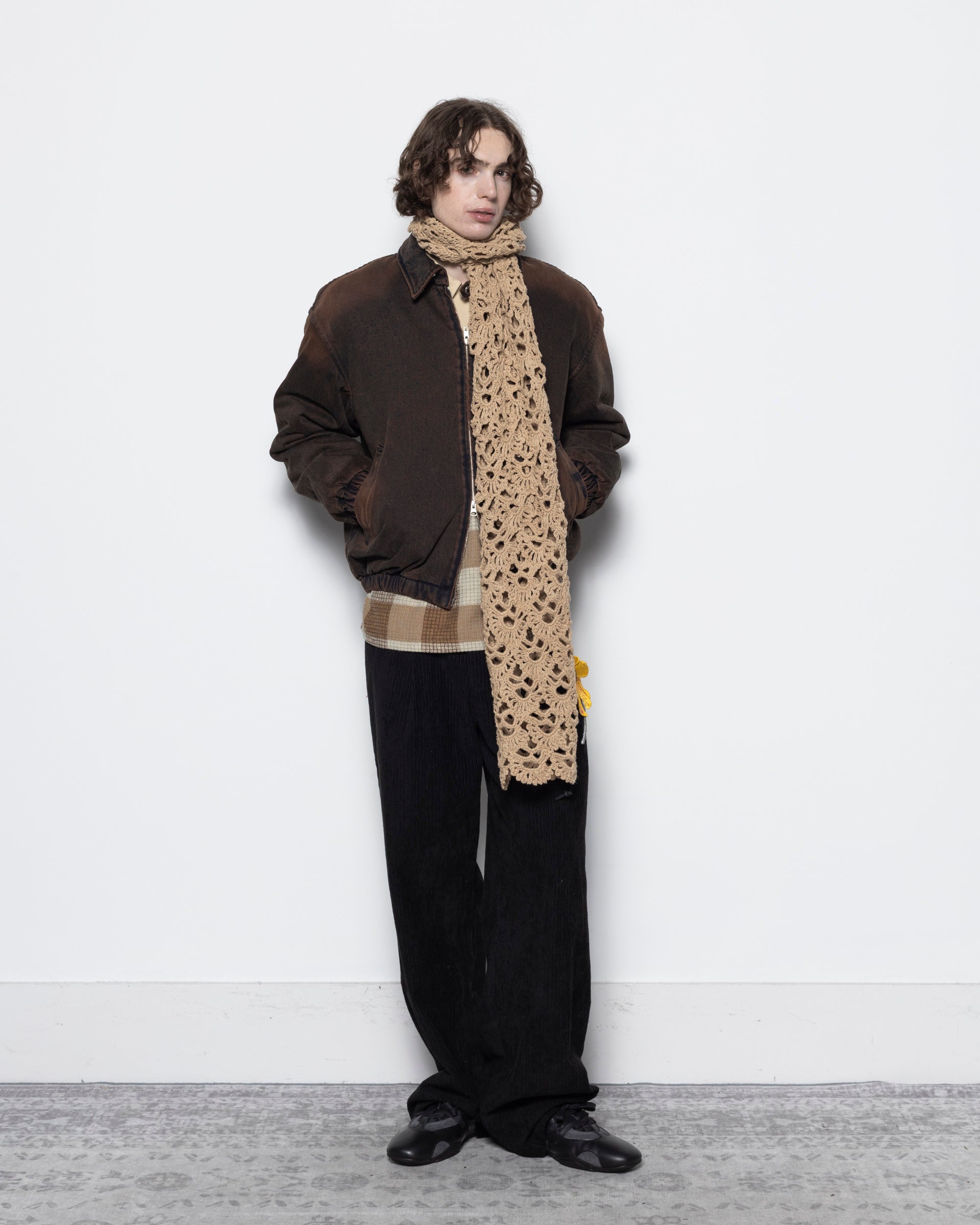 Crochet Scarf in Beige