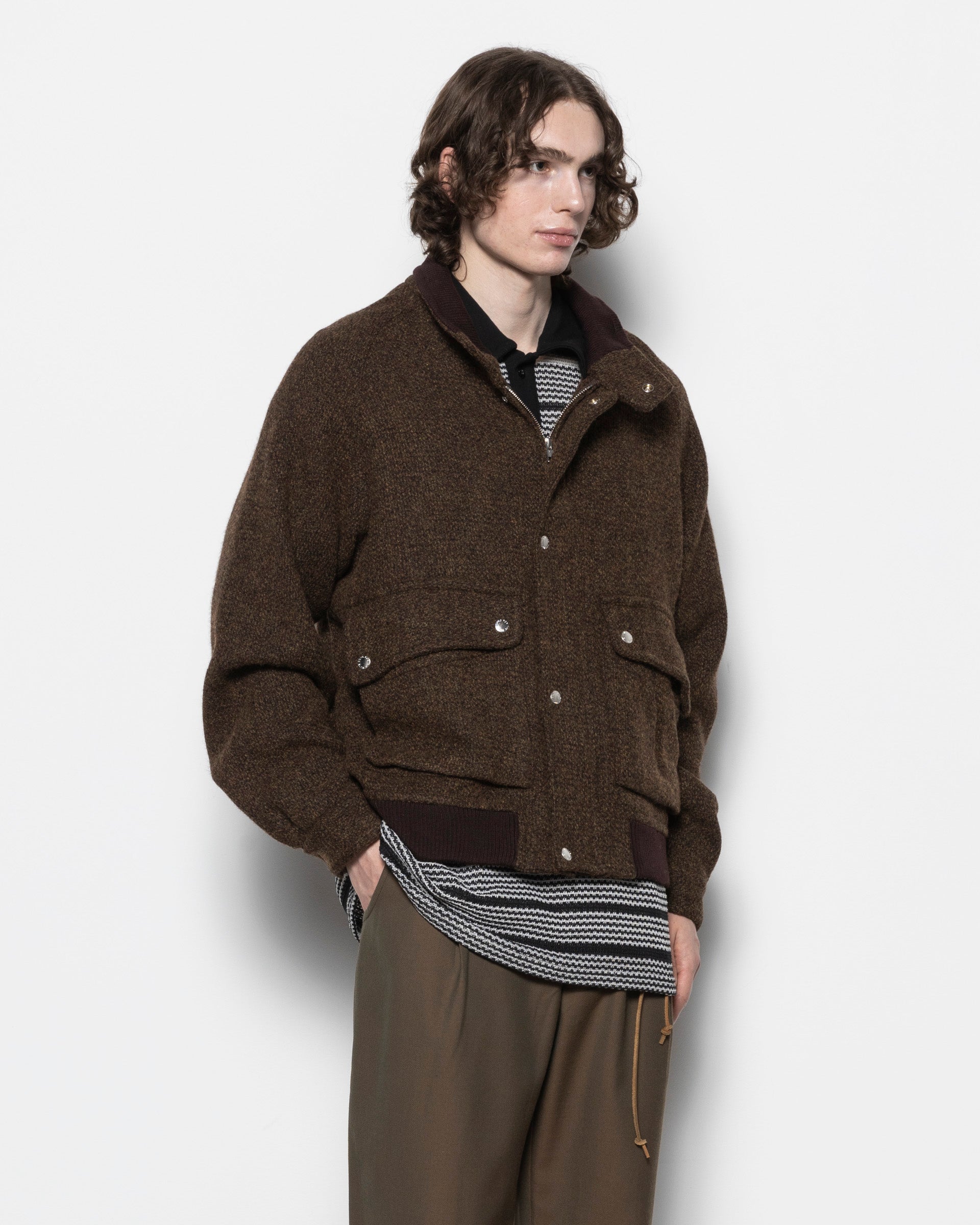 Flight Jacket in Heritage Tweed Brown