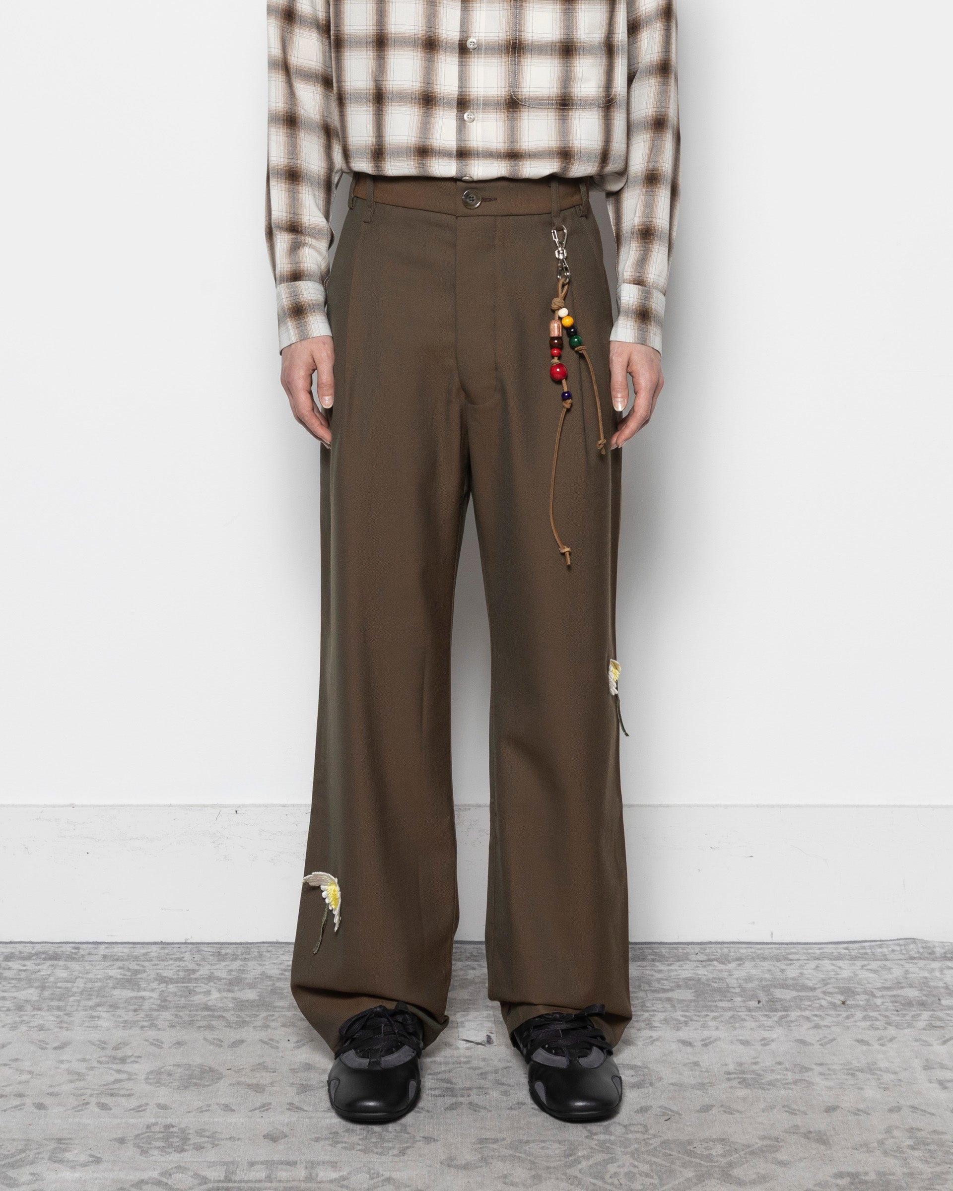 Loose Pleated Pant in Brown