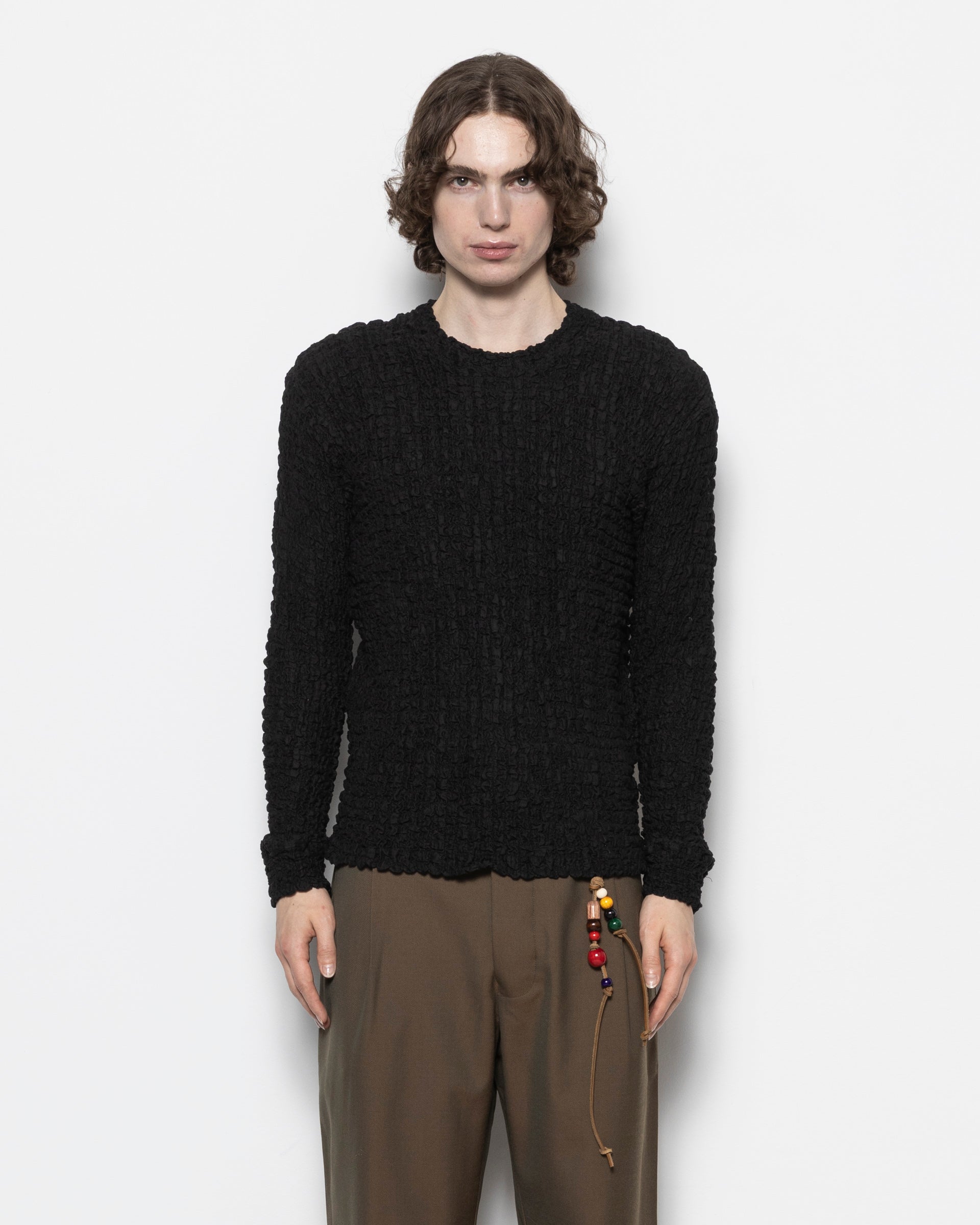 Pop Corn Jersey L/S Tee in Black