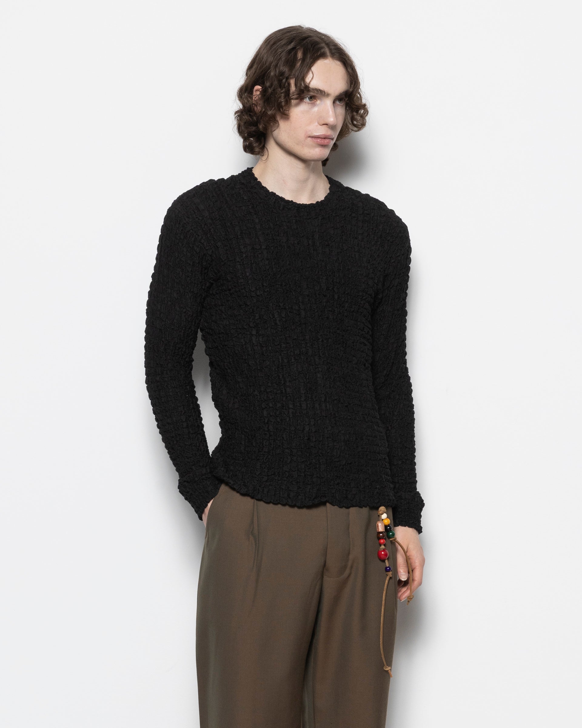 Pop Corn Jersey L/S Tee in Black