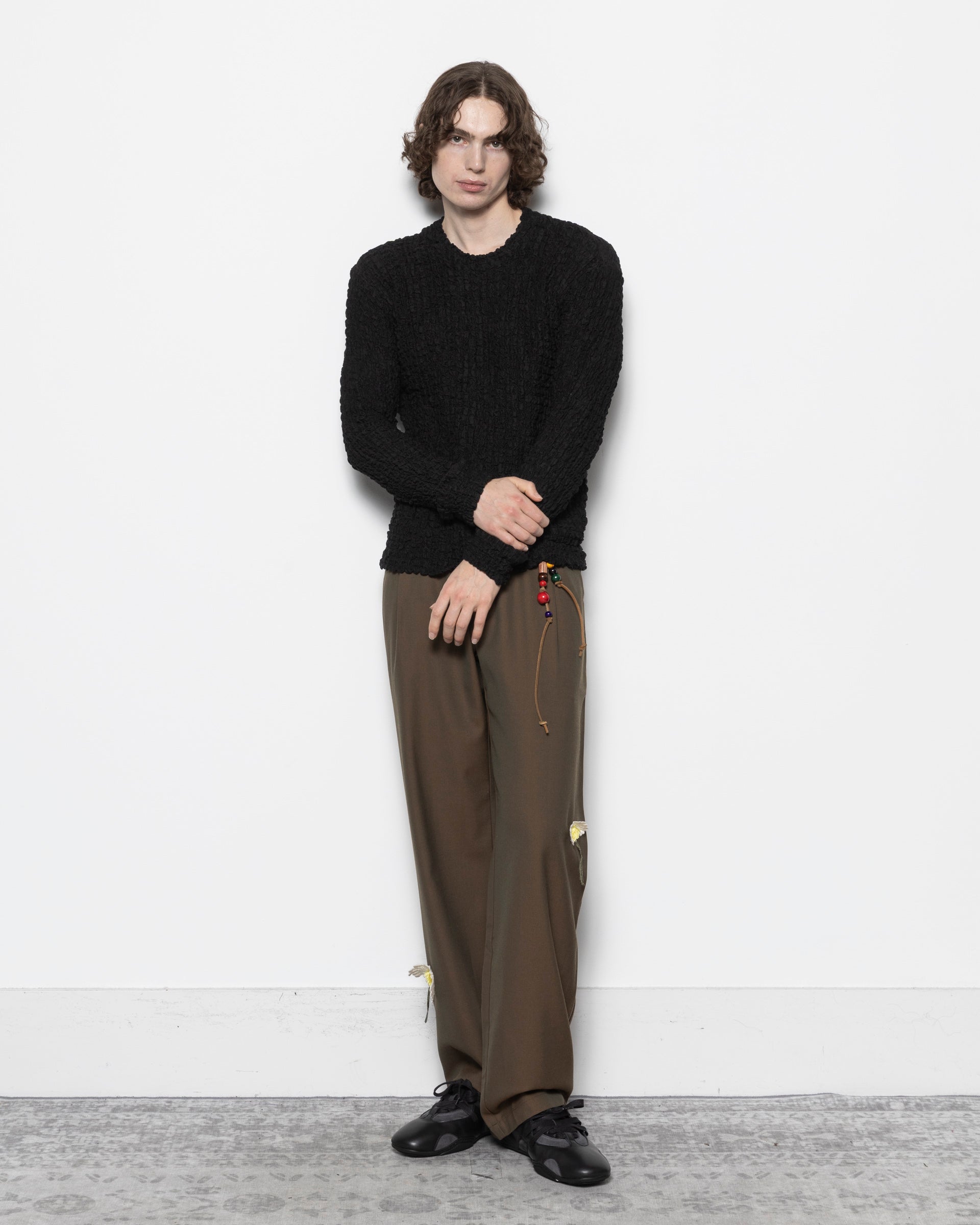 Pop Corn Jersey L/S Tee in Black