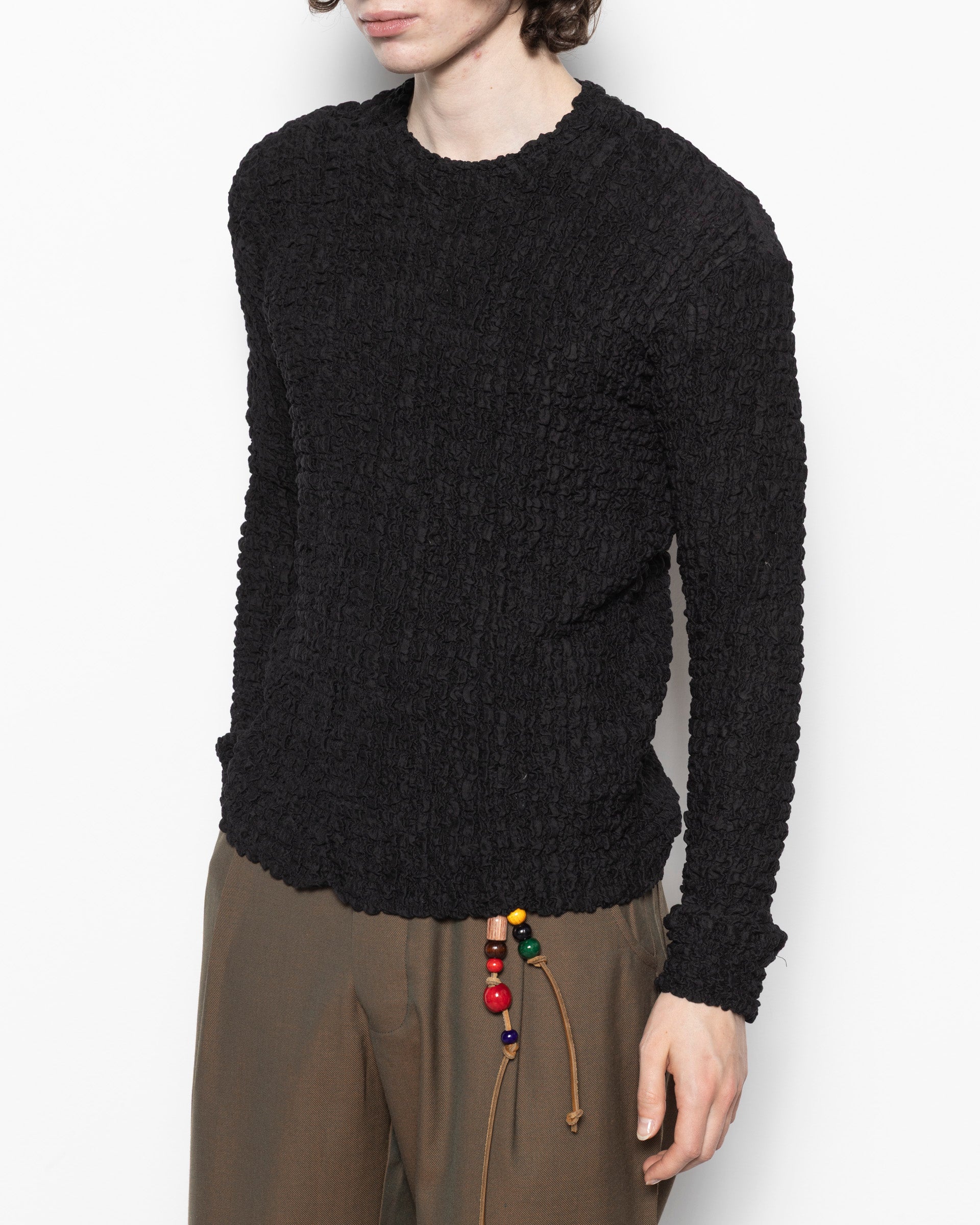 Pop Corn Jersey L/S Tee in Black