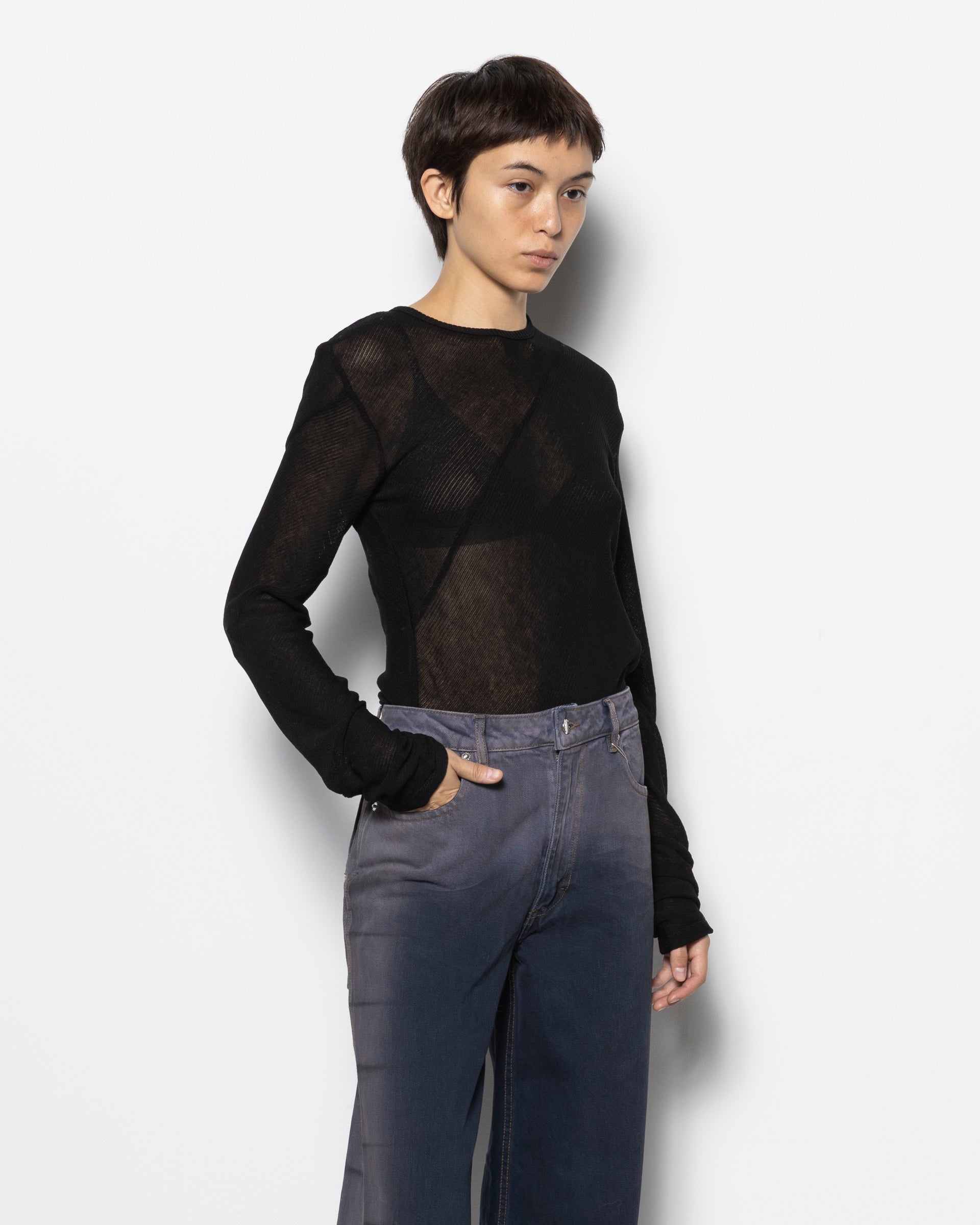 Spiral Long Sleeve in Jet Black