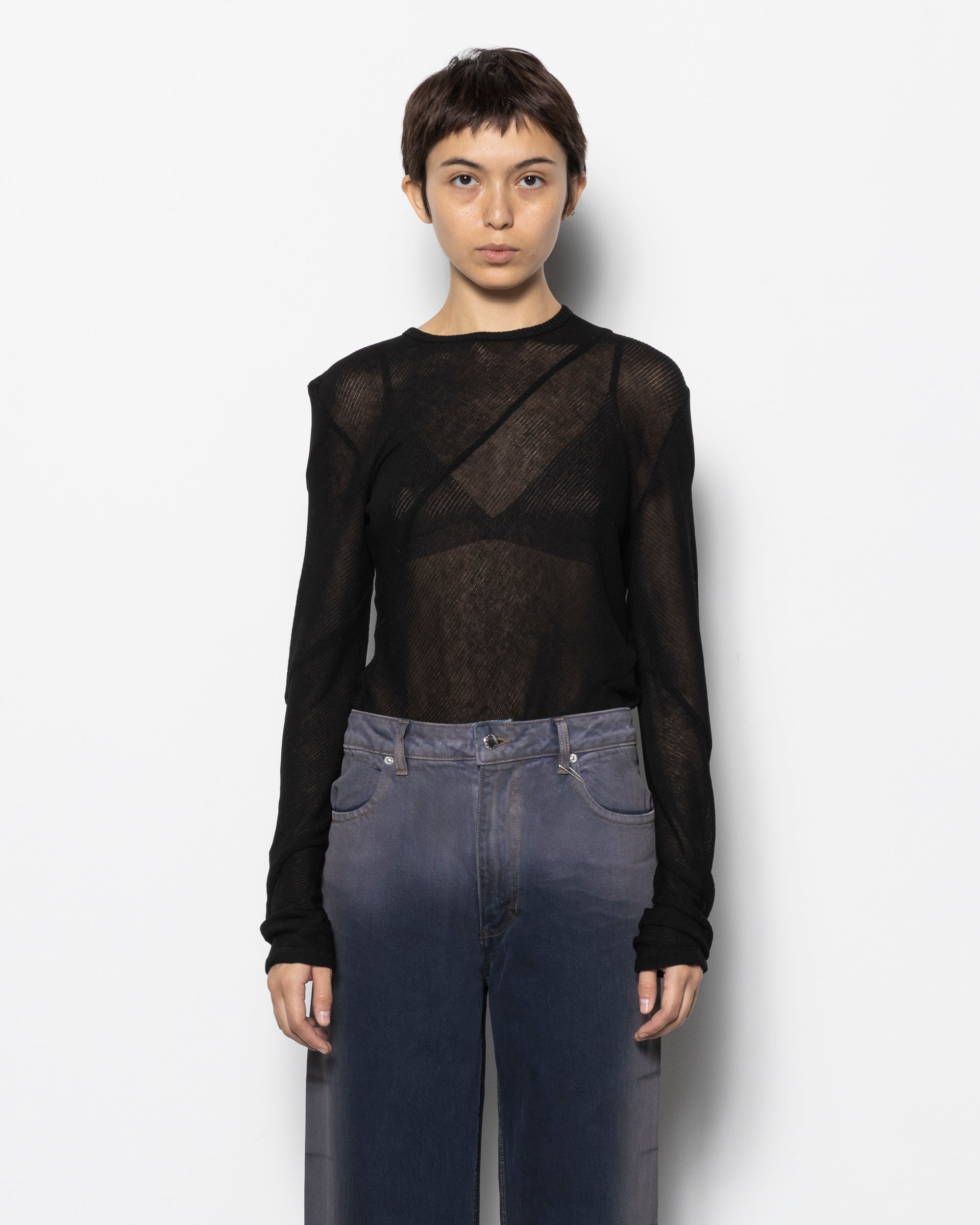 Spiral Long Sleeve in Jet Black