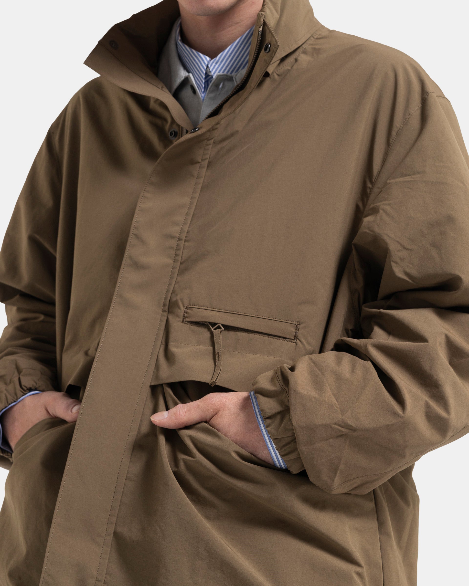 Stand Collar Field Jacket in Camel