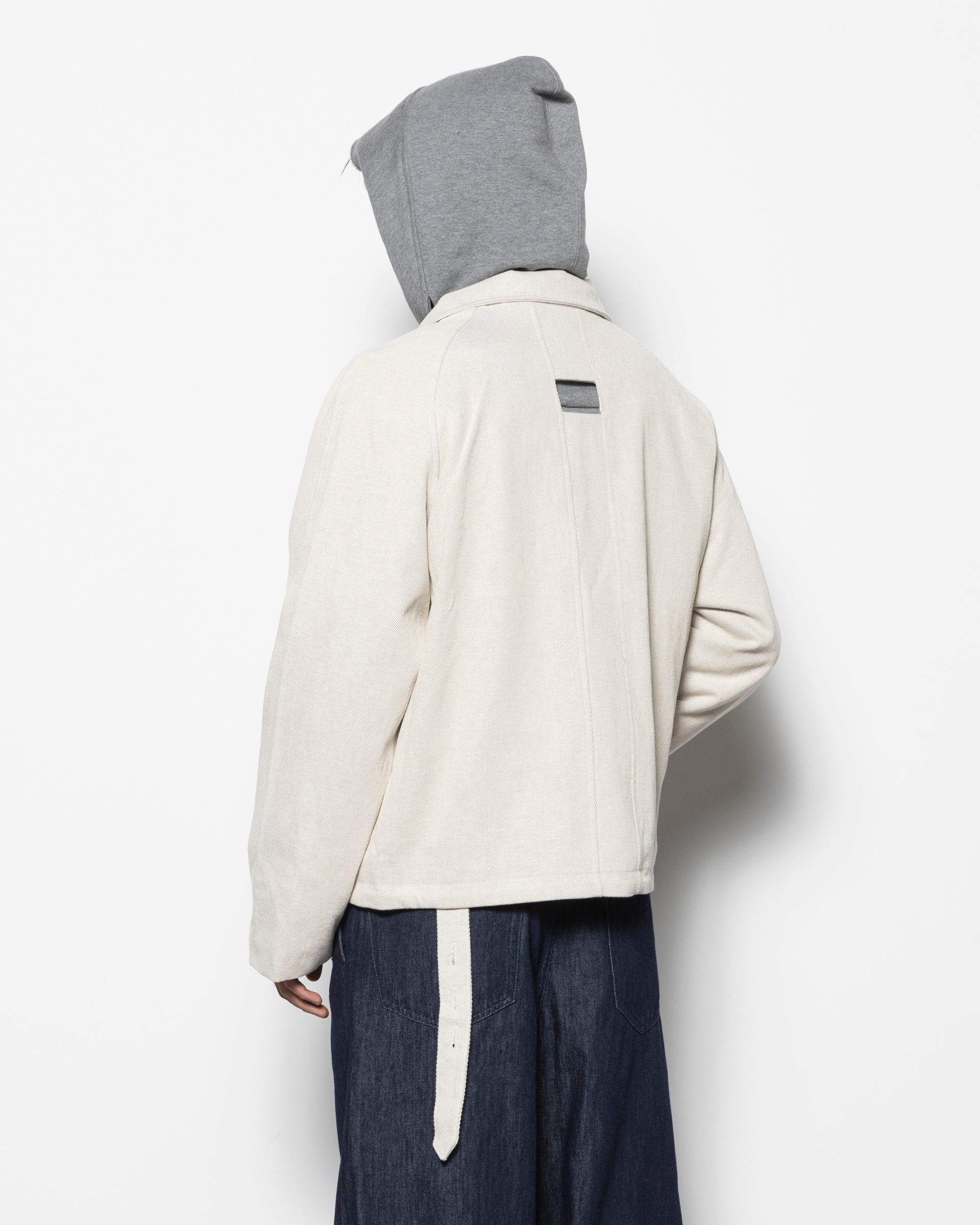 Strap Ribbon Athlete's Jacket in Egg Shell