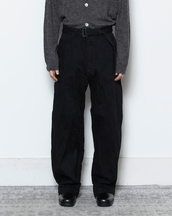 Cahun Crinkle Denim Pants in Black