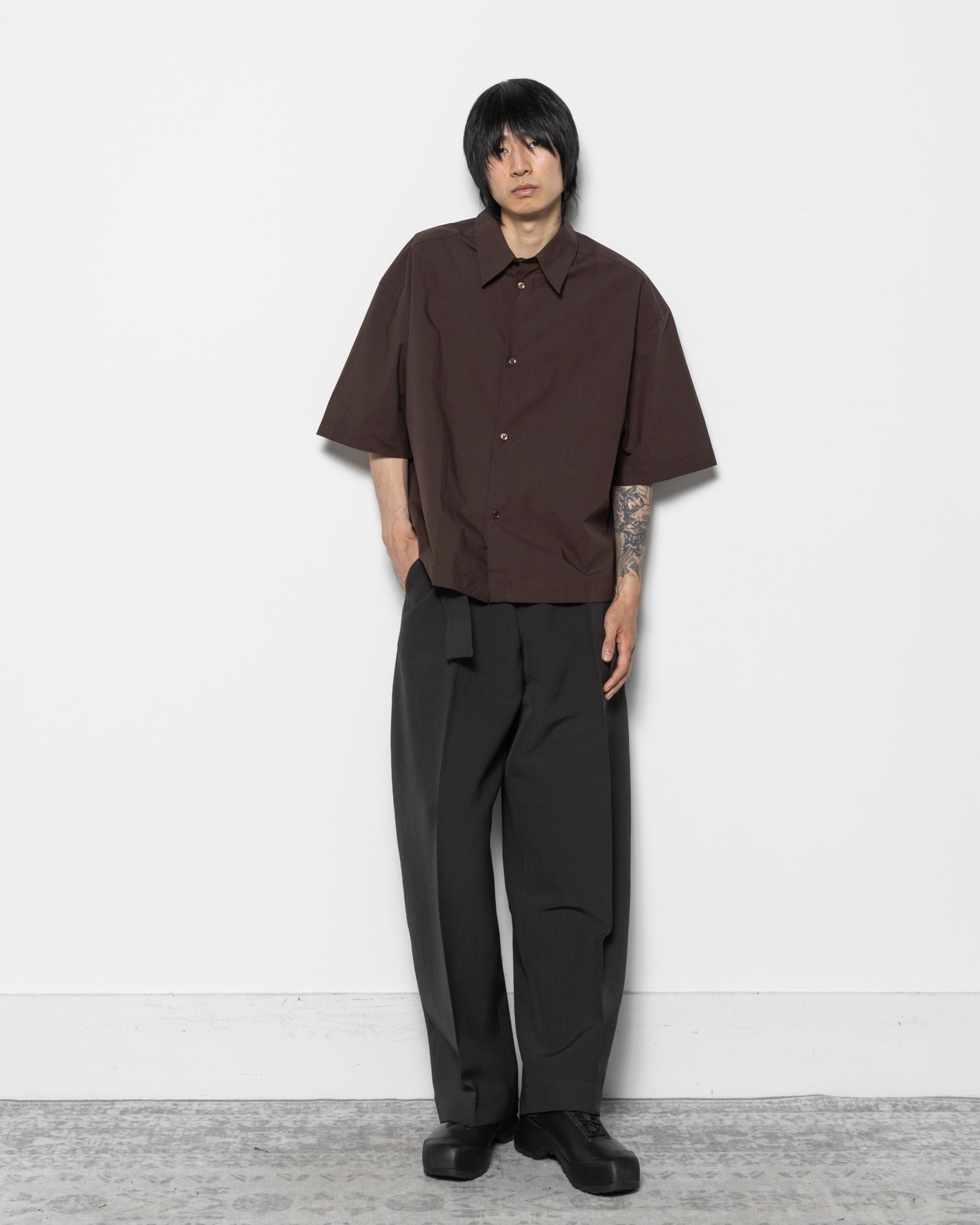 Sanko Short Sleeve Shirt in Cocoa Brown