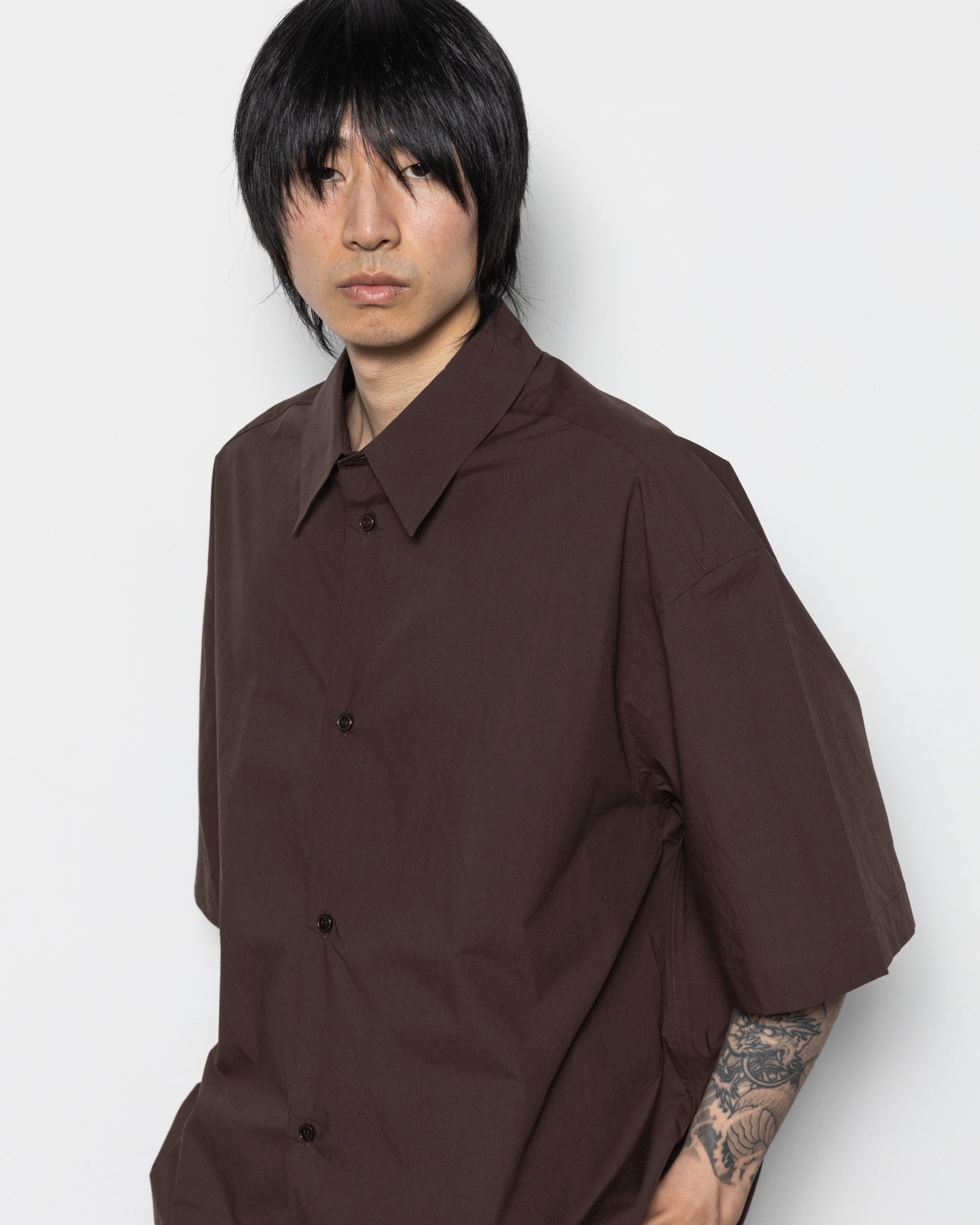 Sanko Short Sleeve Shirt in Cocoa Brown