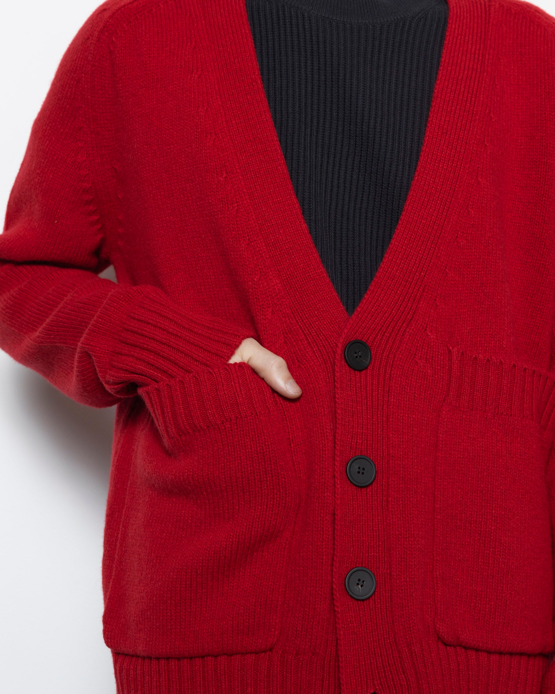Sen Knit Cardigan in Red