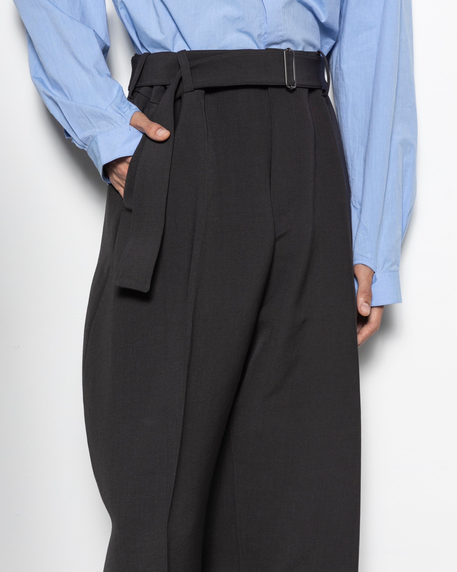 Vital Belted Pants in Black Grape
