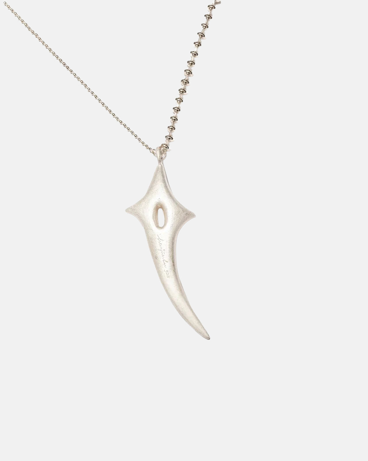 Atma 925 Silver Necklace in Matte White