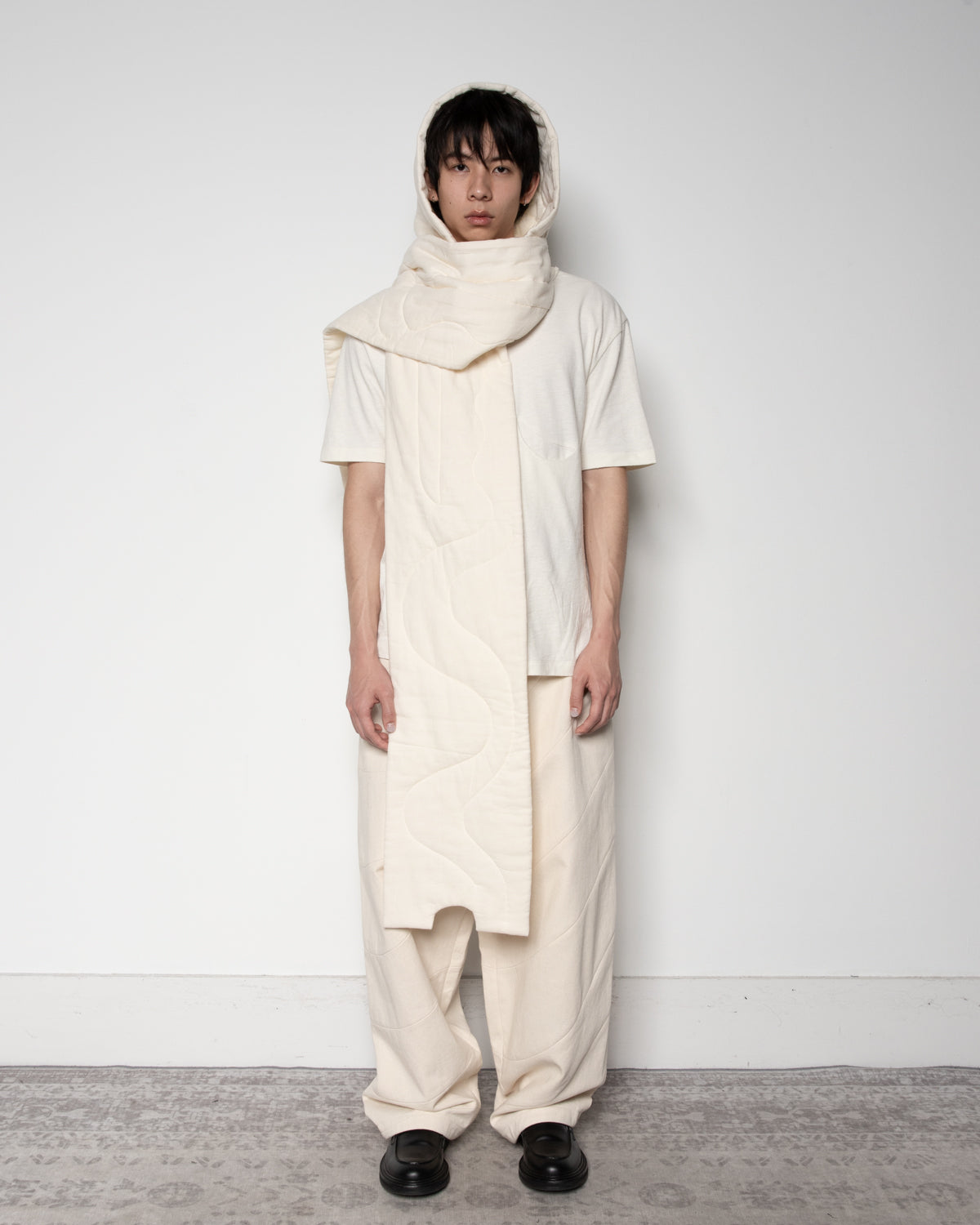 Hooded Scarf in Off-White