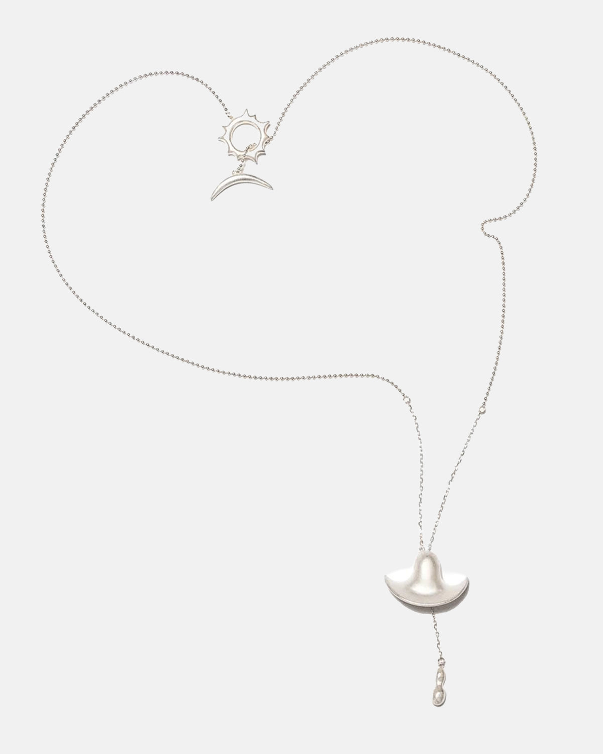 Hun 925 Silver Necklace in Matte White