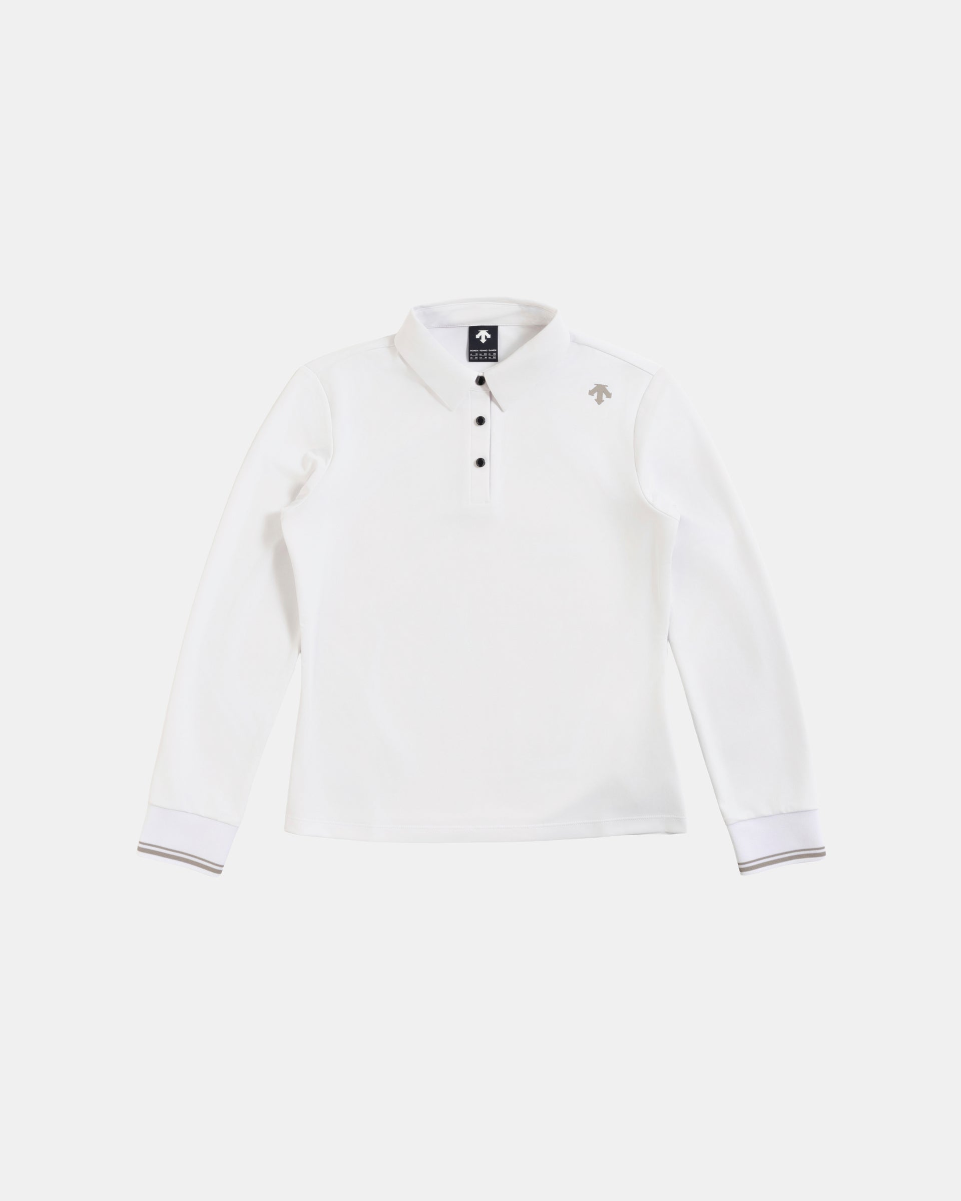 Sunscreen Ribbed Long-Sleeve Polo in White